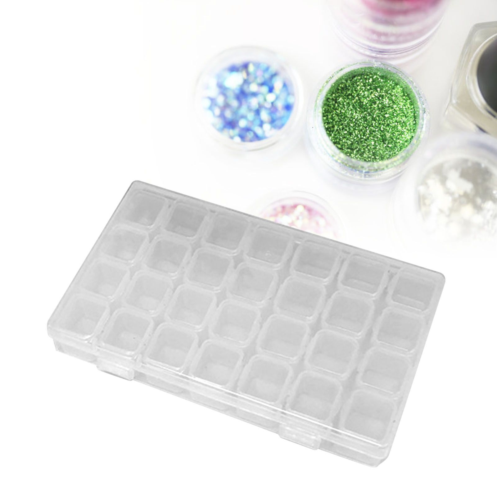 Nail Storage Box 28 Grid Eco Friendly Durable Transparent PP Separate Lid Nail Tip Box for Bead Earrings Jewelry Transparent 28 Grids - Image 5