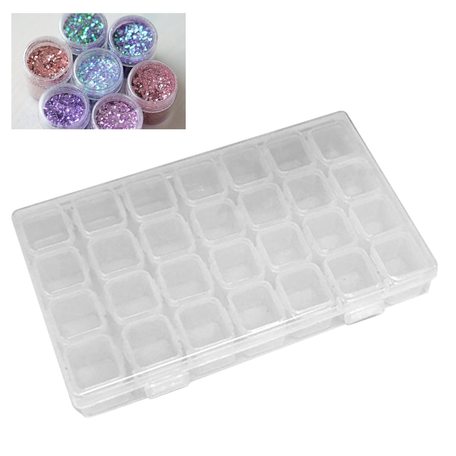 Nail Storage Box 28 Grid Eco Friendly Durable Transparent PP Separate Lid Nail Tip Box for Bead Earrings Jewelry Transparent 28 Grids - Image 6