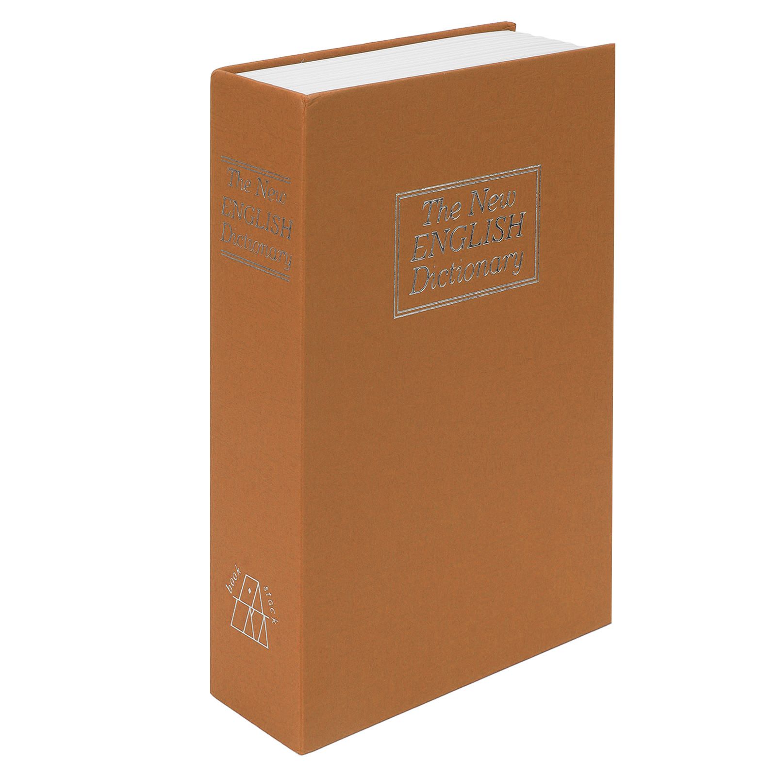 Diversion Book Safe Large Size Dictionary Style Stainless Steel Book Safe Combination Lock for Coins Card Documents Brown - Image 4