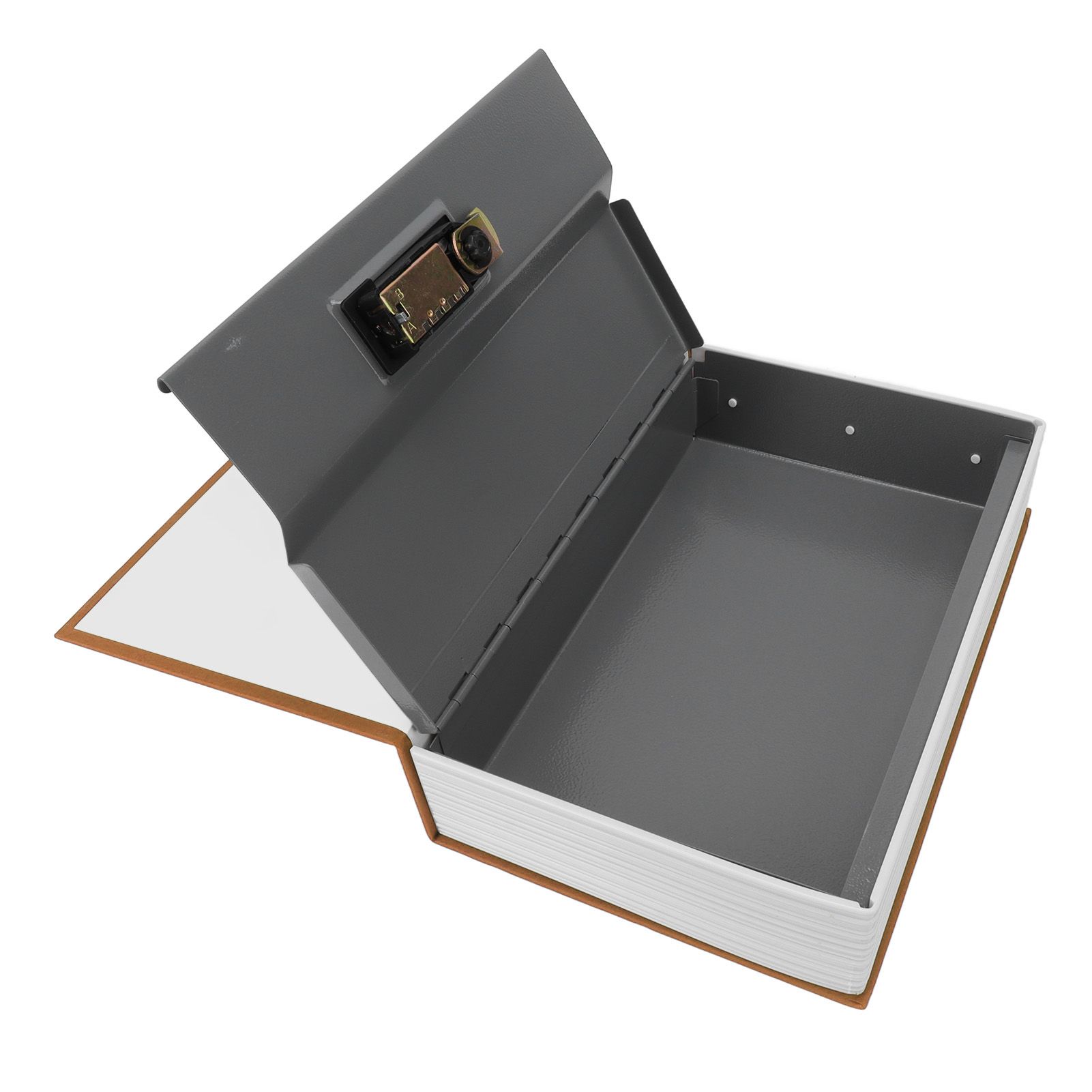 Diversion Book Safe Large Size Dictionary Style Stainless Steel Book Safe Combination Lock for Coins Card Documents Brown - Image 6