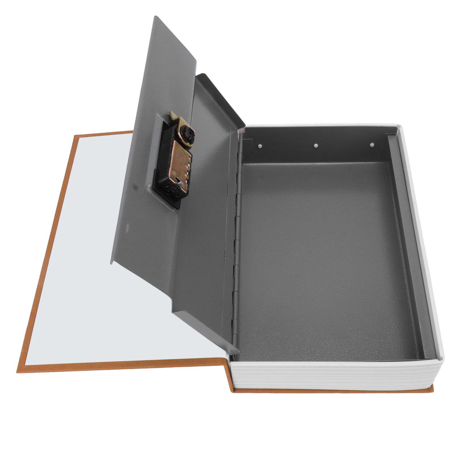 Diversion Book Safe Large Size Dictionary Style Stainless Steel Book Safe Combination Lock for Coins Card Documents Brown - Image 7