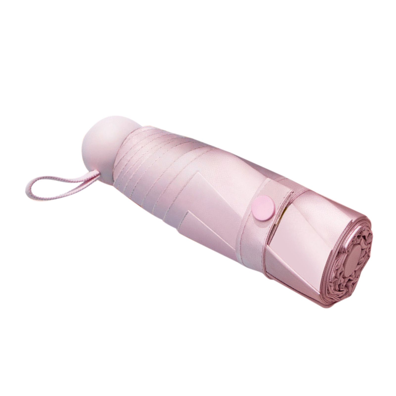 Capsule Umbrella Mini Pocket UV Resistant 2 Use 5 Section 8 Edged Outdoor Accessories Pink - Image 3