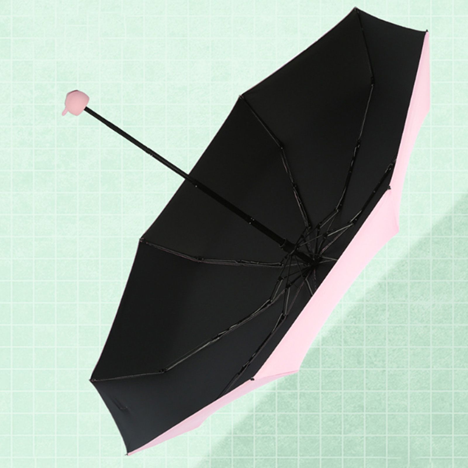 Capsule Umbrella Mini Pocket UV Resistant 2 Use 5 Section 8 Edged Outdoor Accessories Pink - Image 6