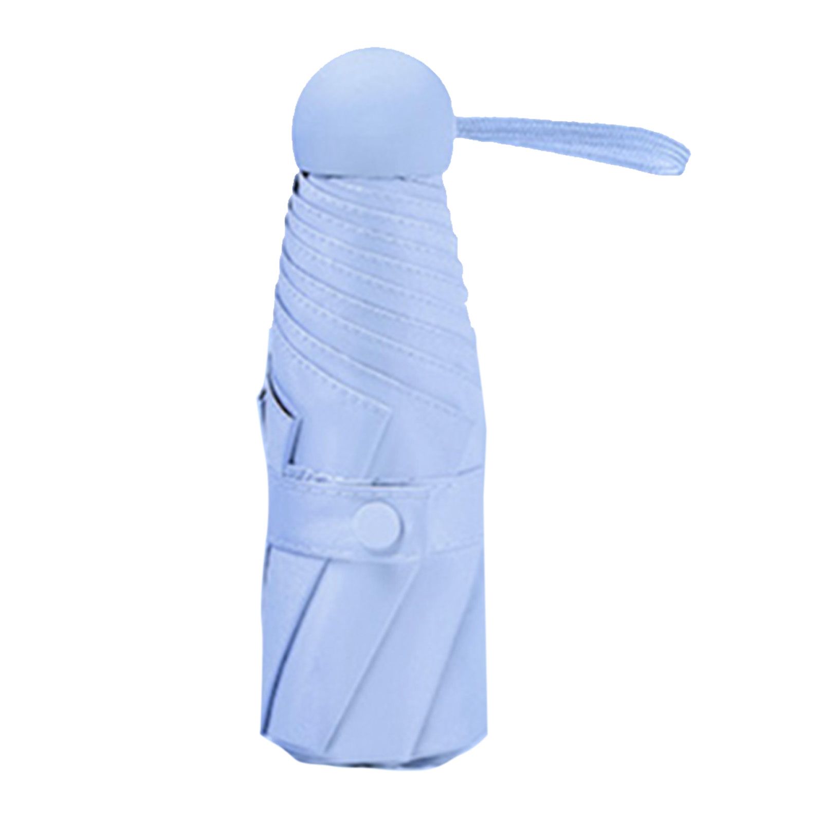 Capsule Umbrella Mini Pocket UV Resistant 2 Use 5 Section 8 Edged Outdoor Accessories Blue - Image 3