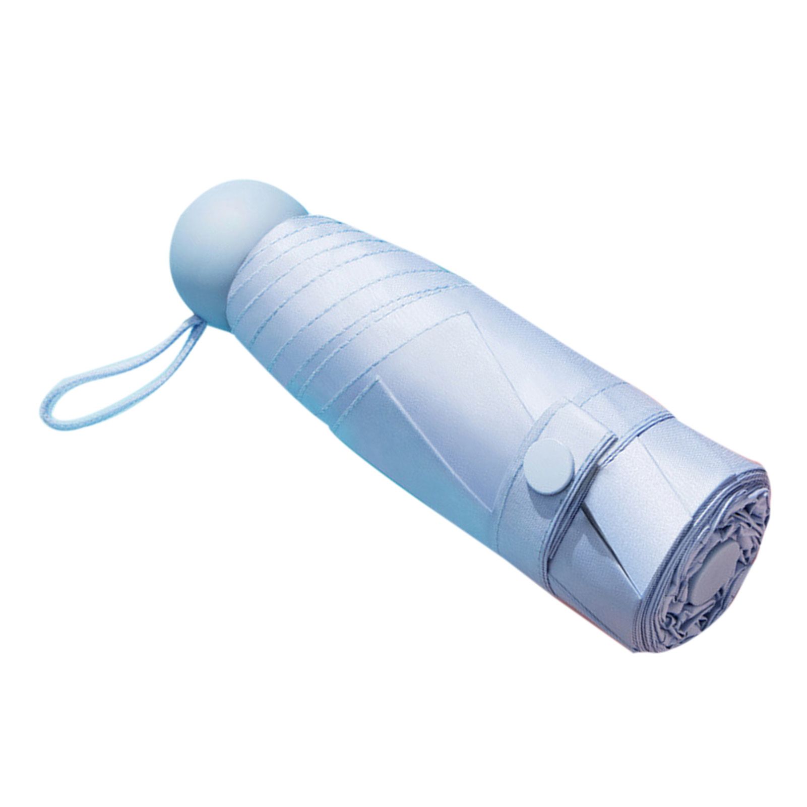 Capsule Umbrella Mini Pocket UV Resistant 2 Use 5 Section 8 Edged Outdoor Accessories Blue - Image 4