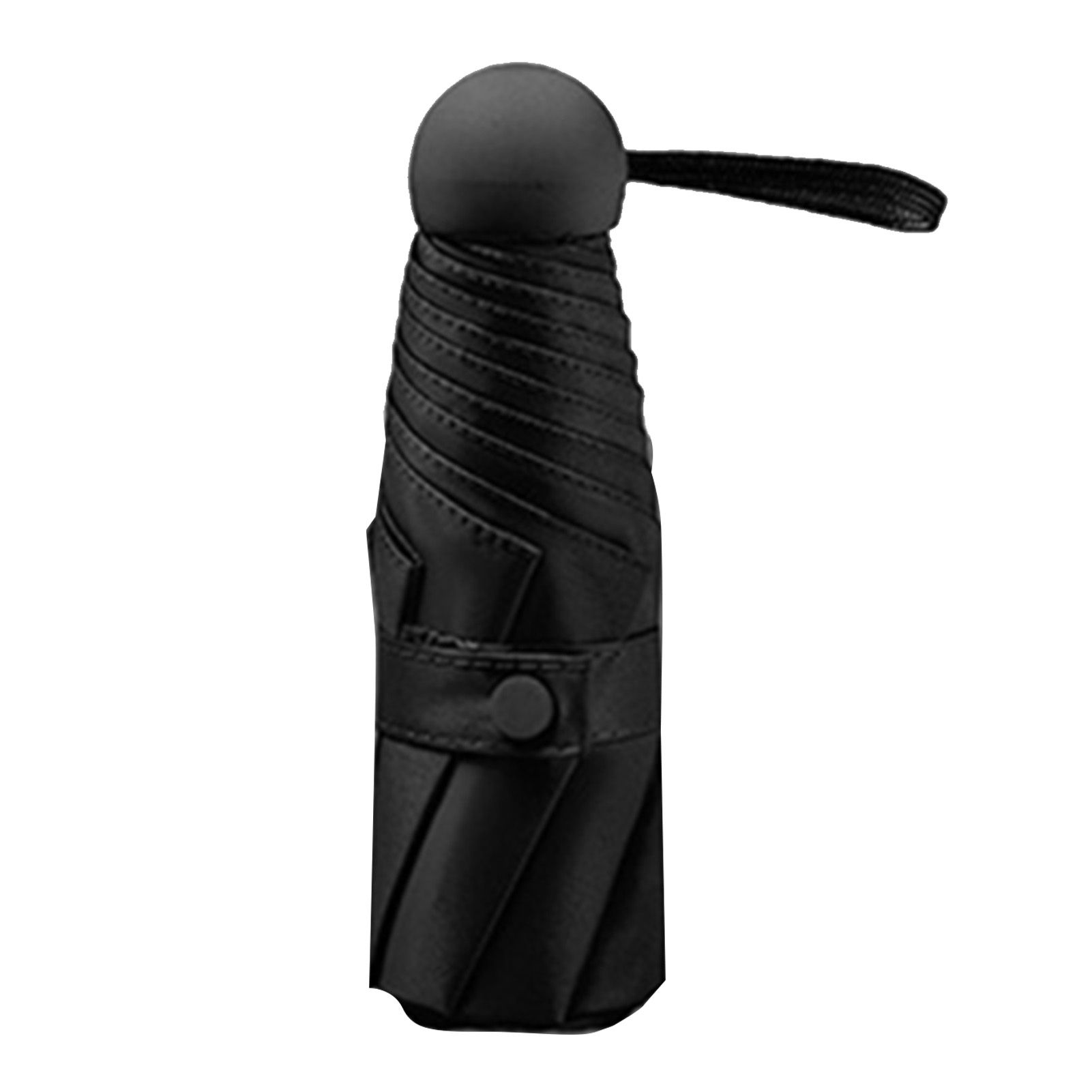 Capsule Umbrella Mini Pocket UV Resistant 2 Use 5 Section 8 Edged Outdoor Accessories Black - Image 3