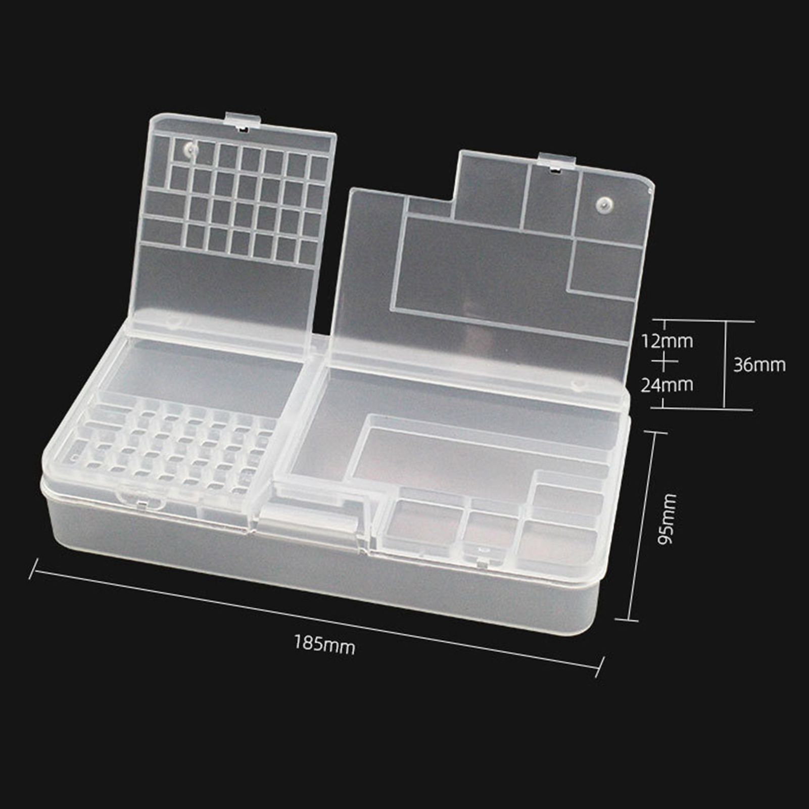 Electronic Components Storage Box Multipurpose Double Layer Rectangular PP Clear Component Containers - Image 6