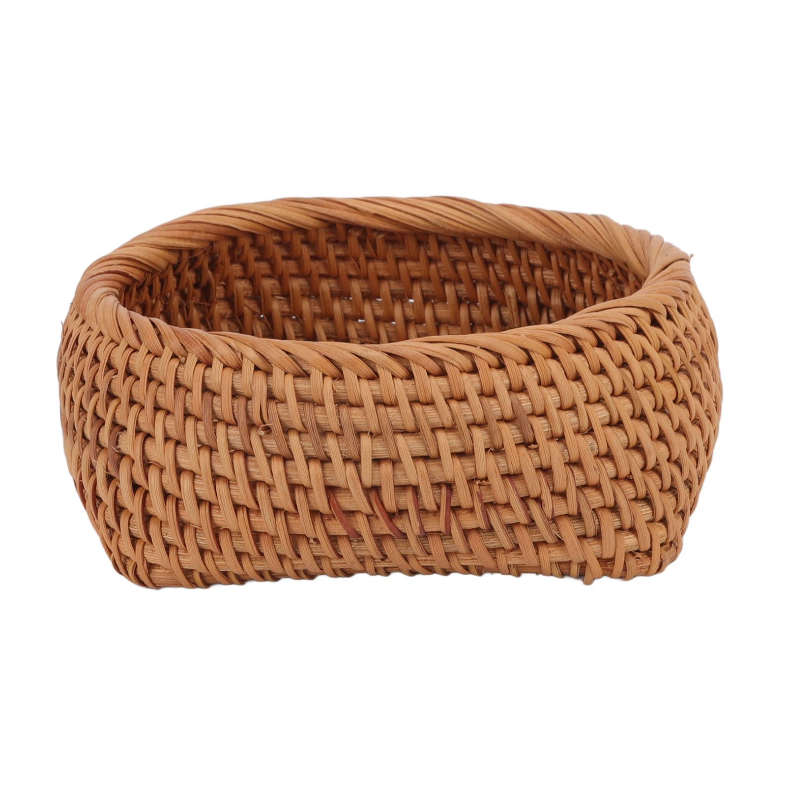 Rattan Storage Basket Hand Woven Simple Exquisite Rattan Organizer Storage Basket for Tea Sets Tableware S - Image 2