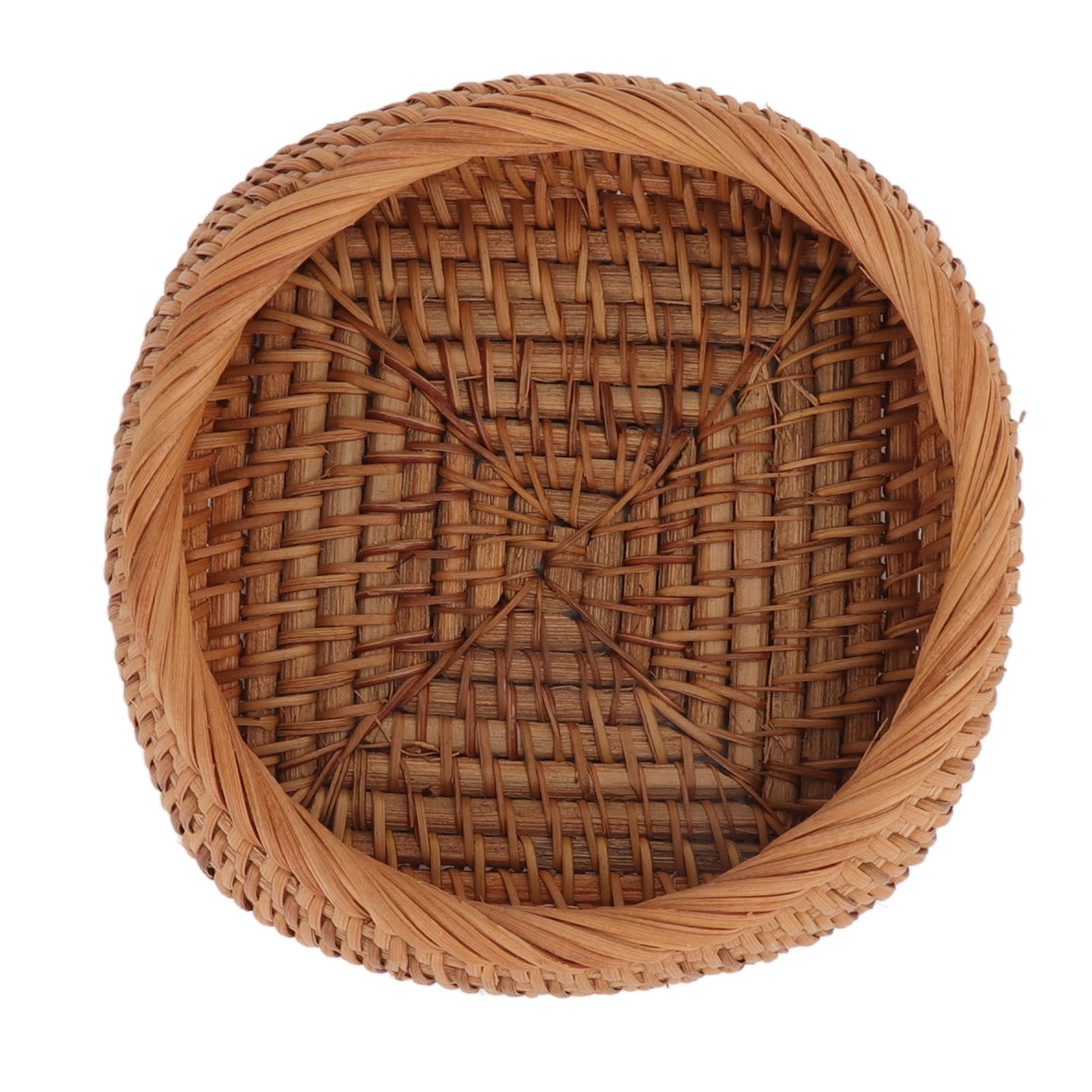 Rattan Storage Basket Hand Woven Simple Exquisite Rattan Organizer Storage Basket for Tea Sets Tableware S - Image 7