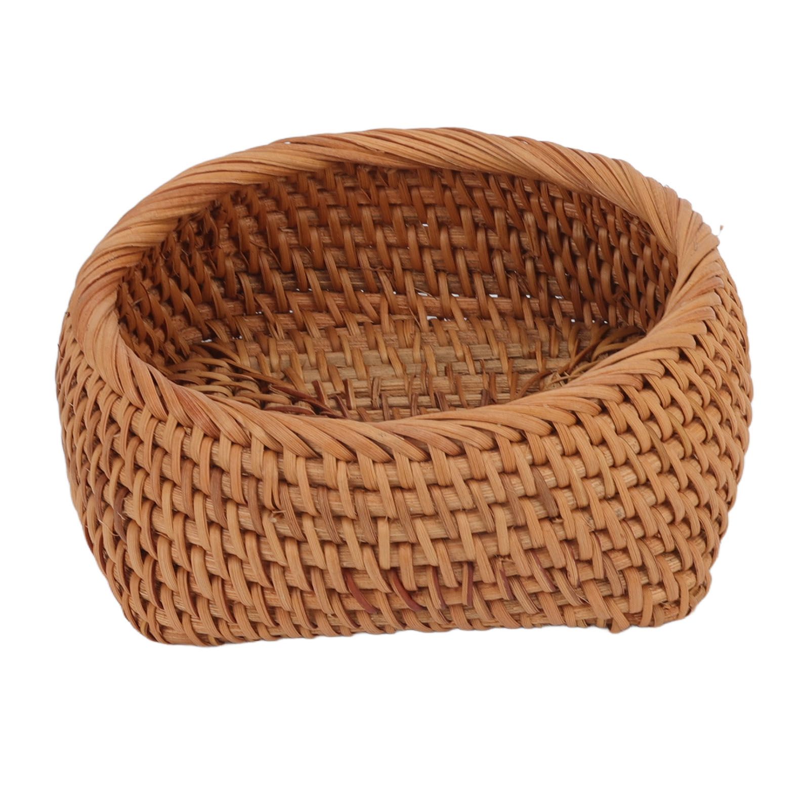 Rattan Storage Basket Hand Woven Simple Exquisite Rattan Organizer Storage Basket for Tea Sets Tableware M - Image 4