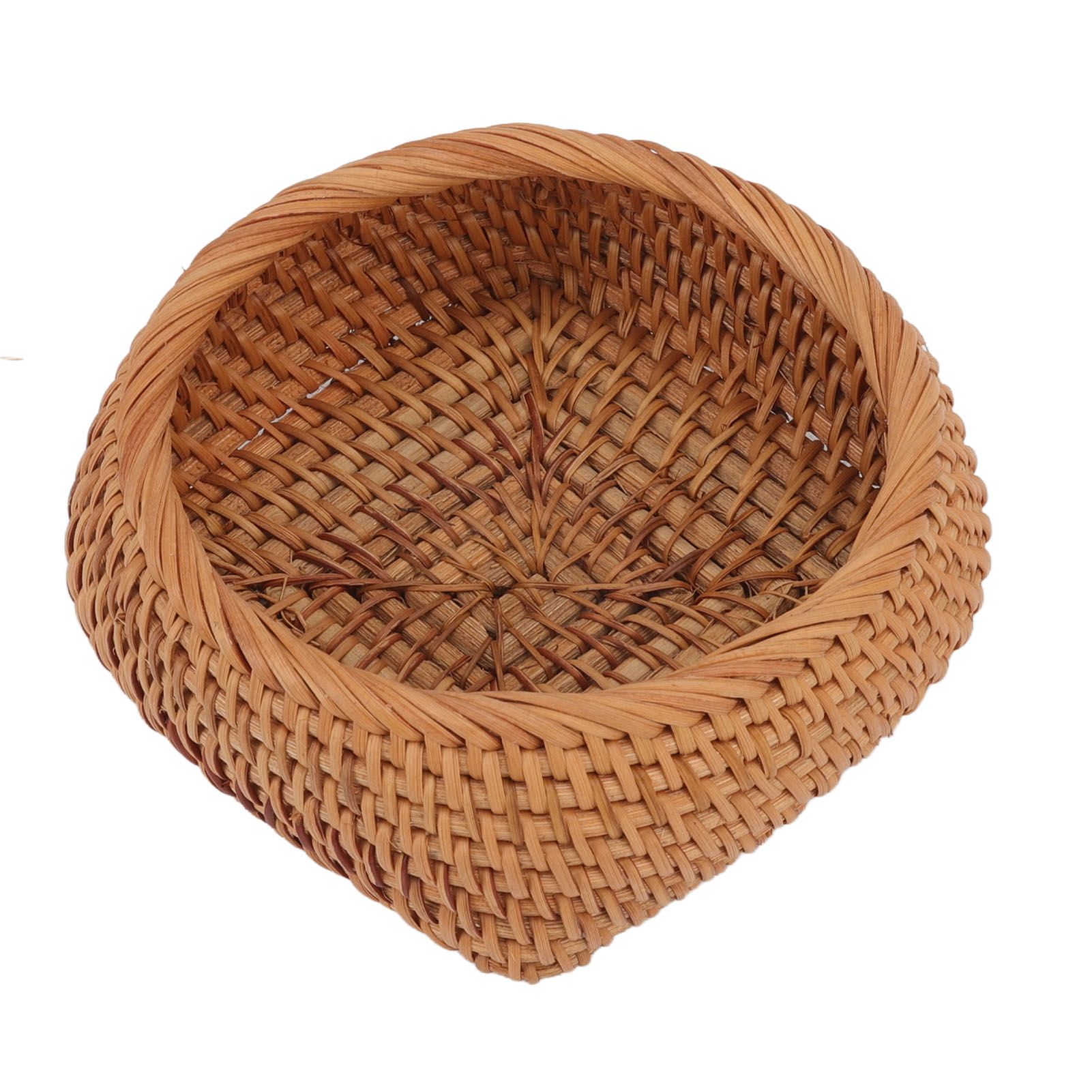 Rattan Storage Basket Hand Woven Simple Exquisite Rattan Organizer Storage Basket for Tea Sets Tableware M - Image 5