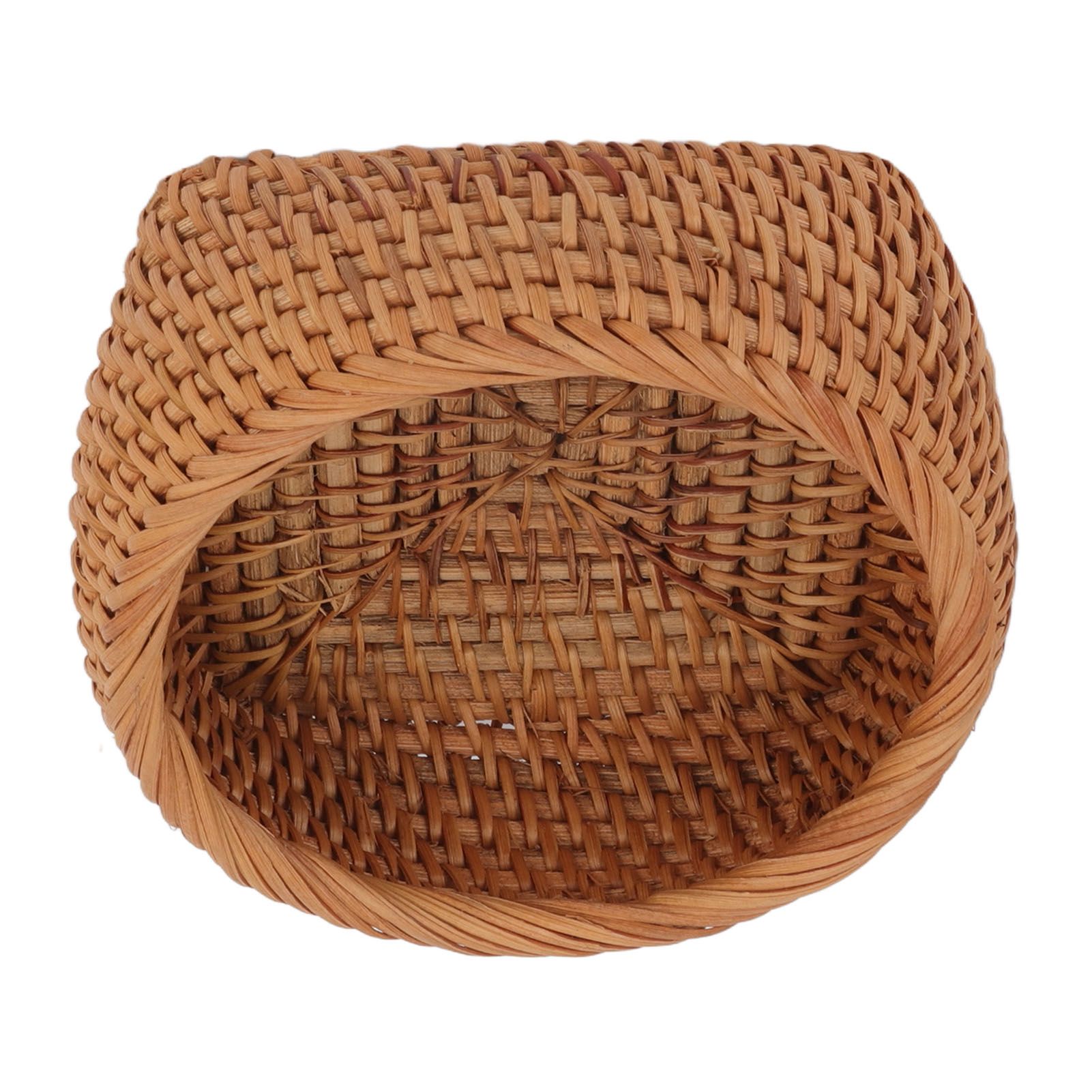 Rattan Storage Basket Hand Woven Simple Exquisite Rattan Organizer Storage Basket for Tea Sets Tableware L - Image 8
