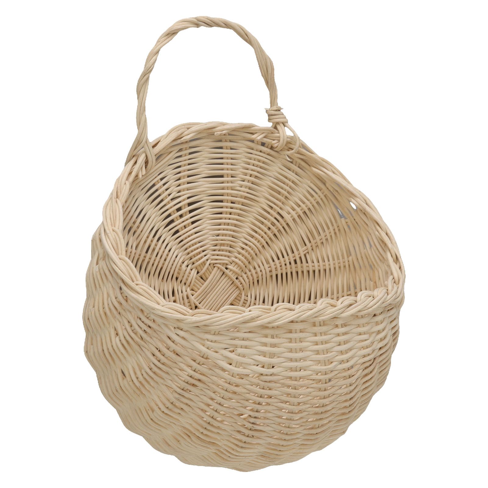 Wall Hanging Rattan Basket Multifunctional Wall Mounted Woven Storage Basket for Home Beige - Image 3