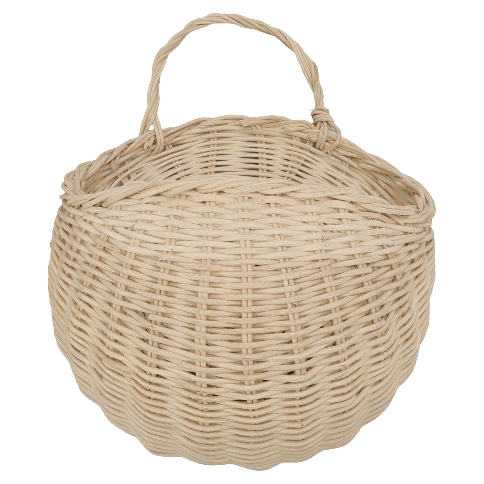 Wall Hanging Rattan Basket Multifunctional Wall Mounted Woven Storage Basket for Home Beige - Image 5