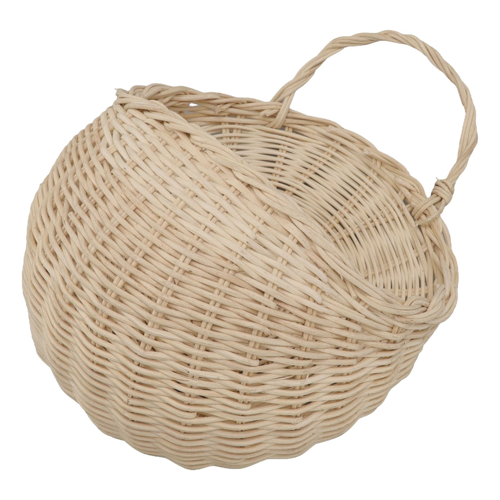 Wall Hanging Rattan Basket Multifunctional Wall Mounted Woven Storage Basket for Home Beige - Image 6