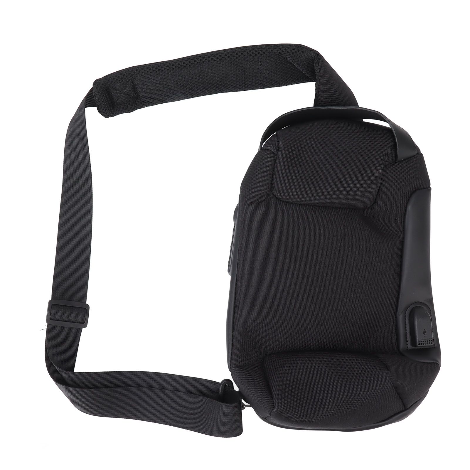 Shoulder Backpack Breathable Large Capacity Lockable Zipper Oxford Cloth Portable Sling Bag for Women Men Black - Image 1