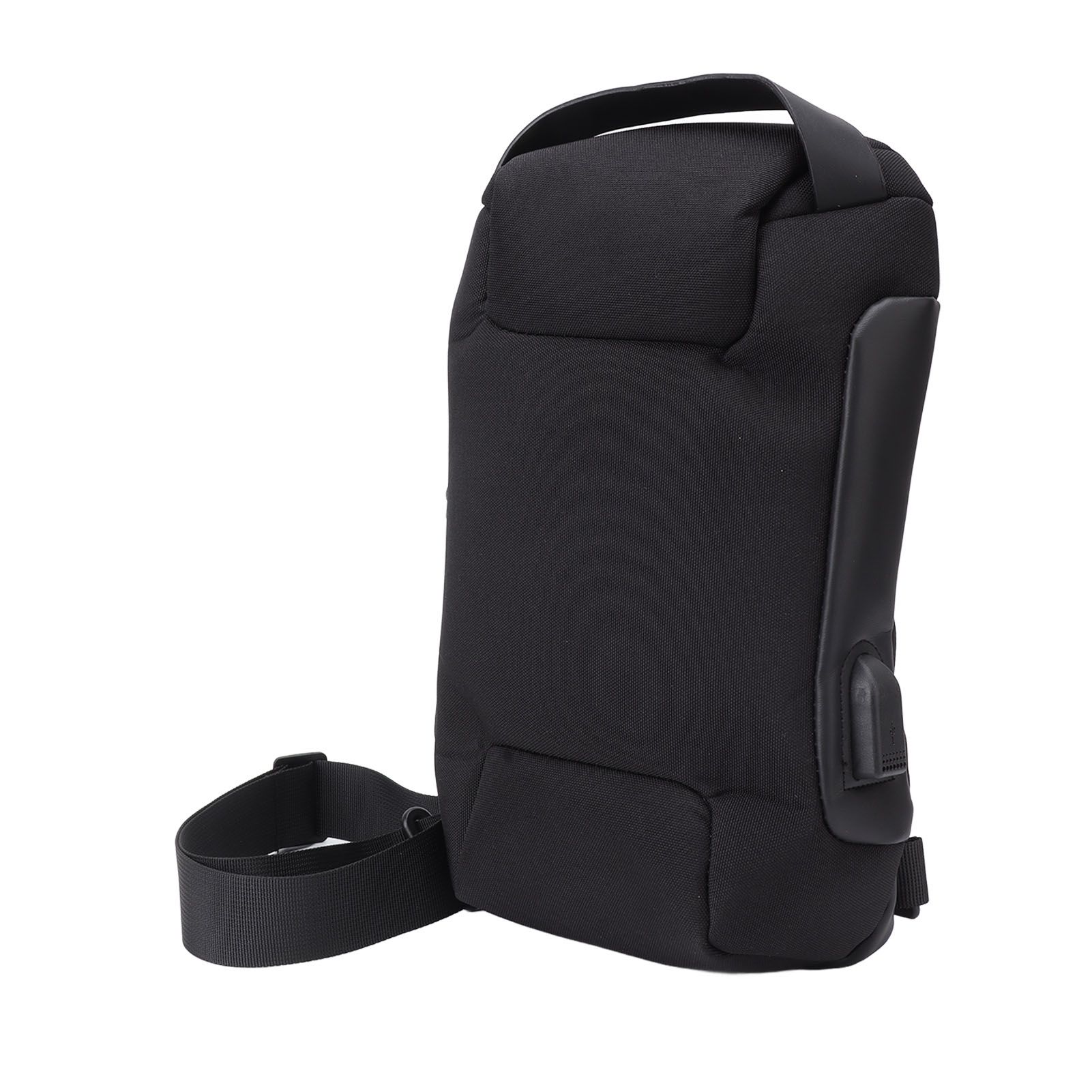 Shoulder Backpack Breathable Large Capacity Lockable Zipper Oxford Cloth Portable Sling Bag for Women Men Black - Image 8