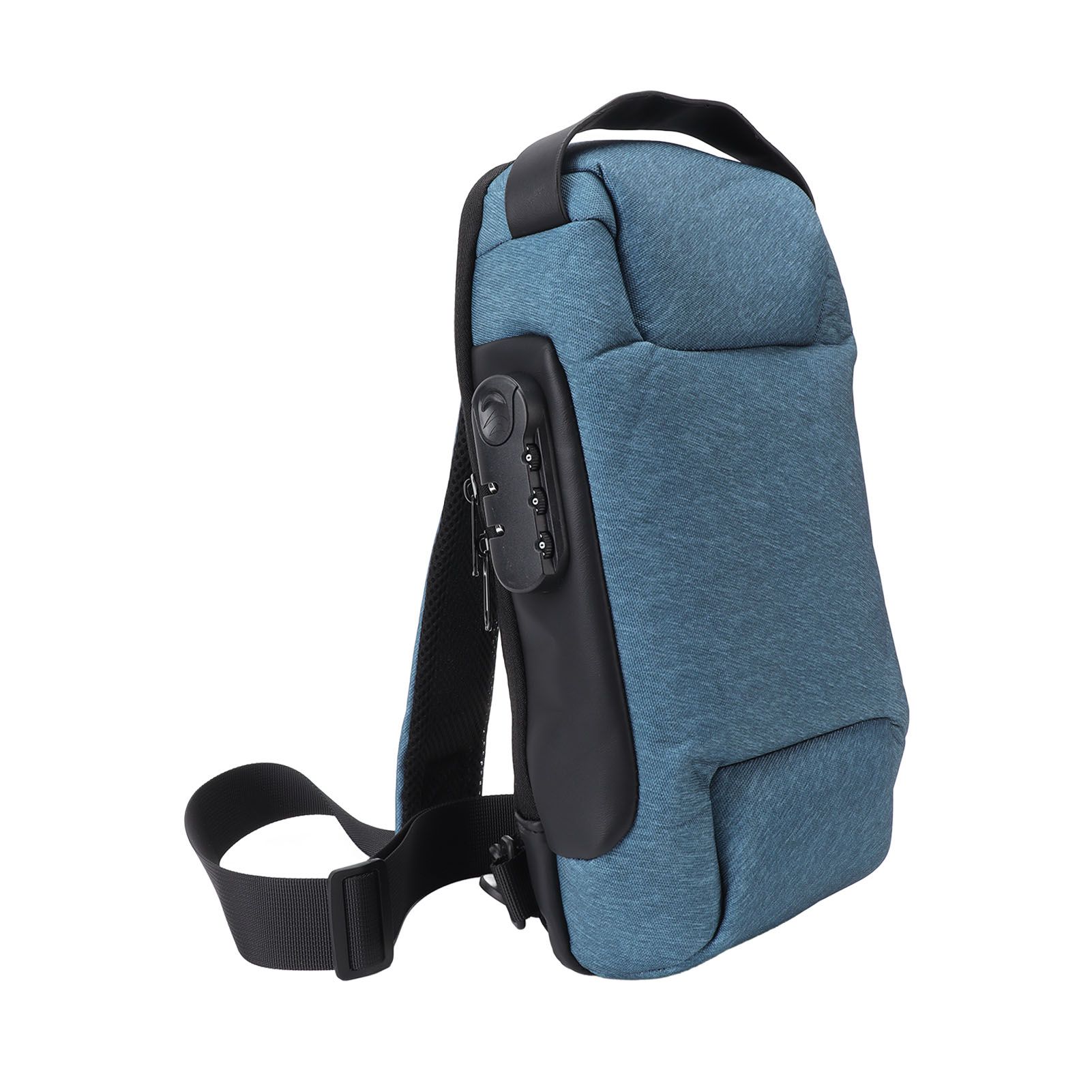 Shoulder Backpack Breathable Large Capacity Lockable Zipper Oxford Cloth Portable Sling Bag for Women Men OD Green - Image 7