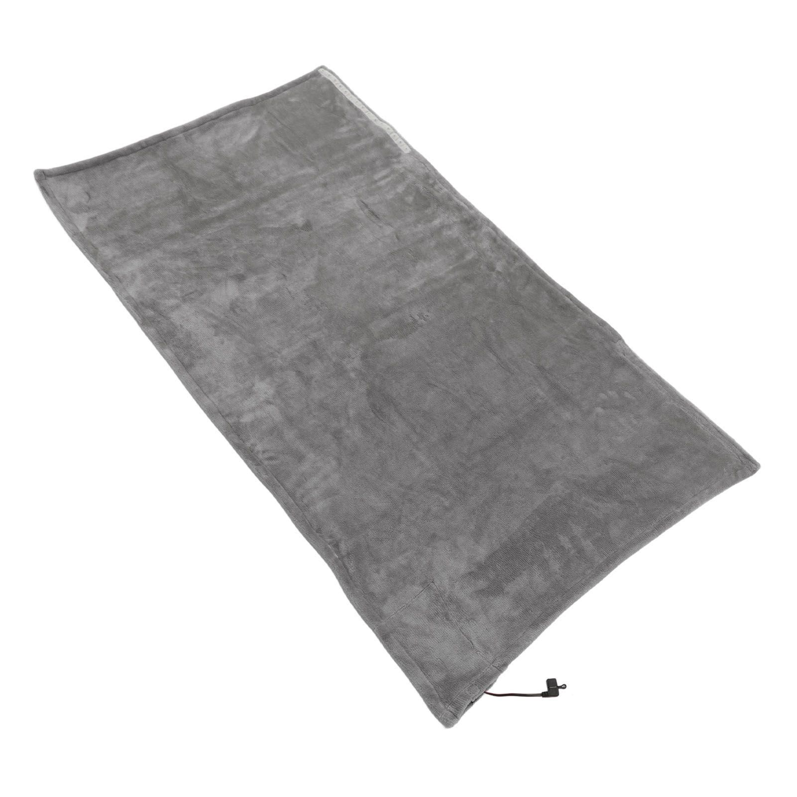 USB Electric Blanket Cozy Soft Portable Temperature Control Machine Washable Heated Shawl Throws for Car Home Travel Light Grey - Image 6