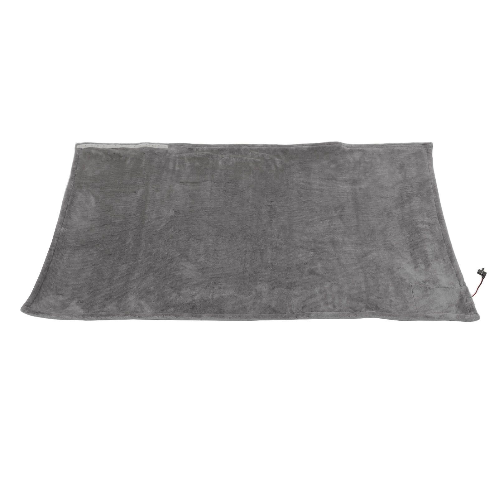 USB Electric Blanket Cozy Soft Portable Temperature Control Machine Washable Heated Shawl Throws for Car Home Travel Light Grey - Image 8