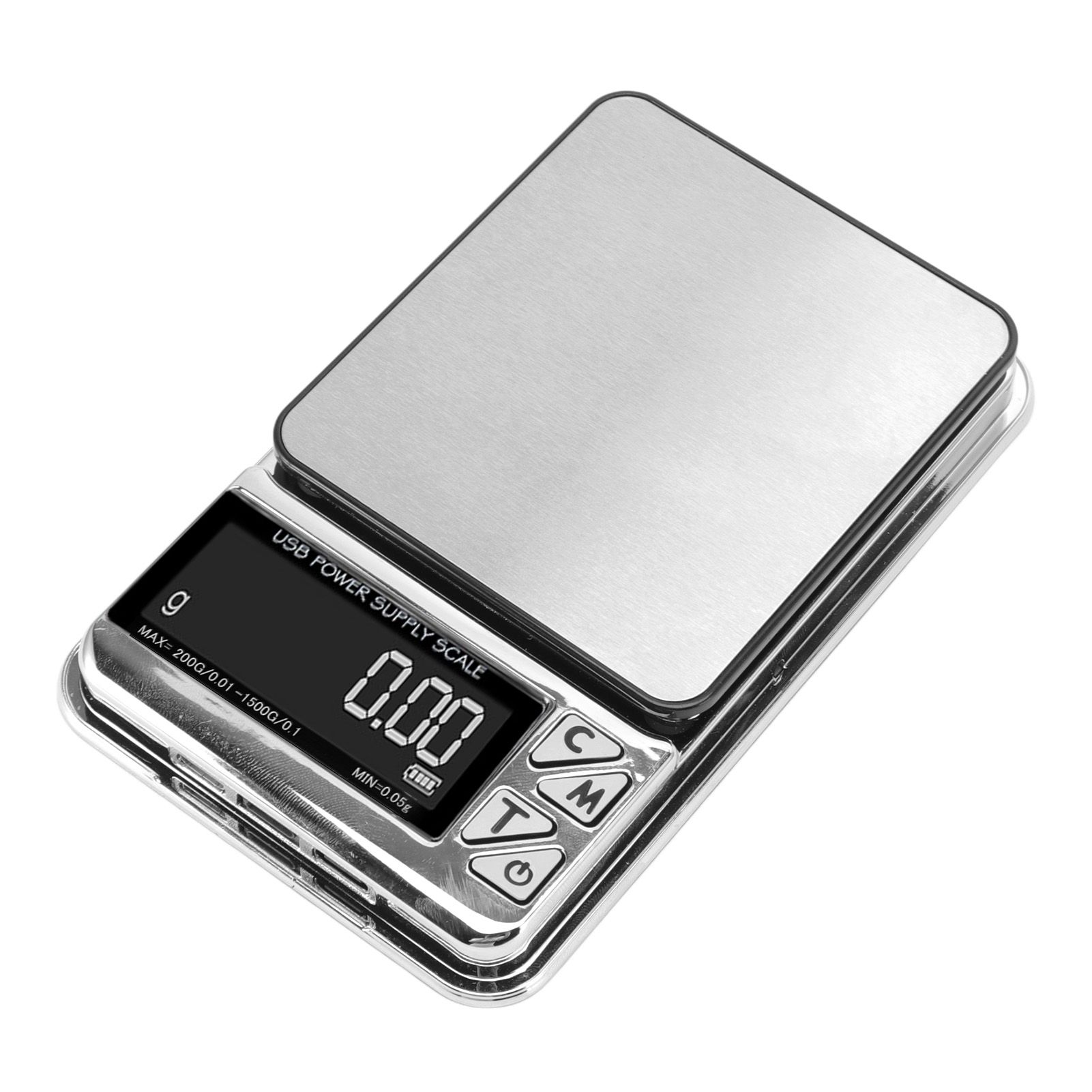 Home Digital Kitchen Scale 200g/0.01g‑1500g/0.1 High Accuracy USB Rechargeable Stainless Steel Jewelry Scale for Food - Image 3