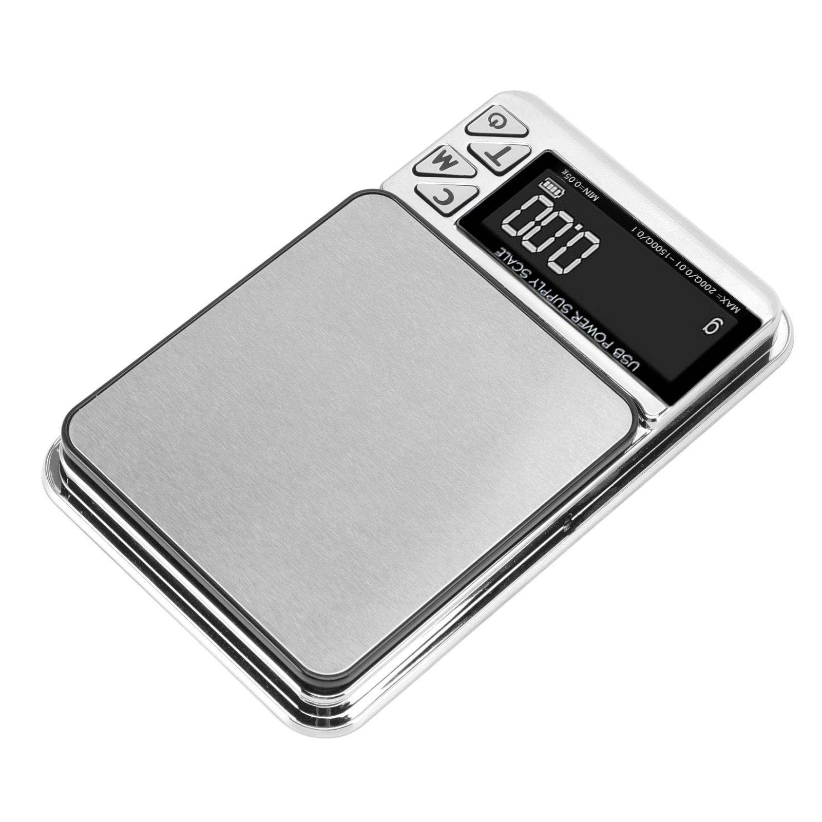 Home Digital Kitchen Scale 200g/0.01g‑1500g/0.1 High Accuracy USB Rechargeable Stainless Steel Jewelry Scale for Food - Image 4