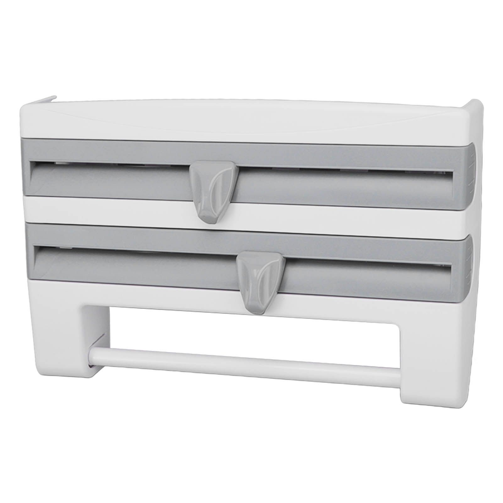 Cling Film Holder Wall Mount Multifunctional Cling Film Cutter with Screws for Kitchen Grey Blue - Image 2