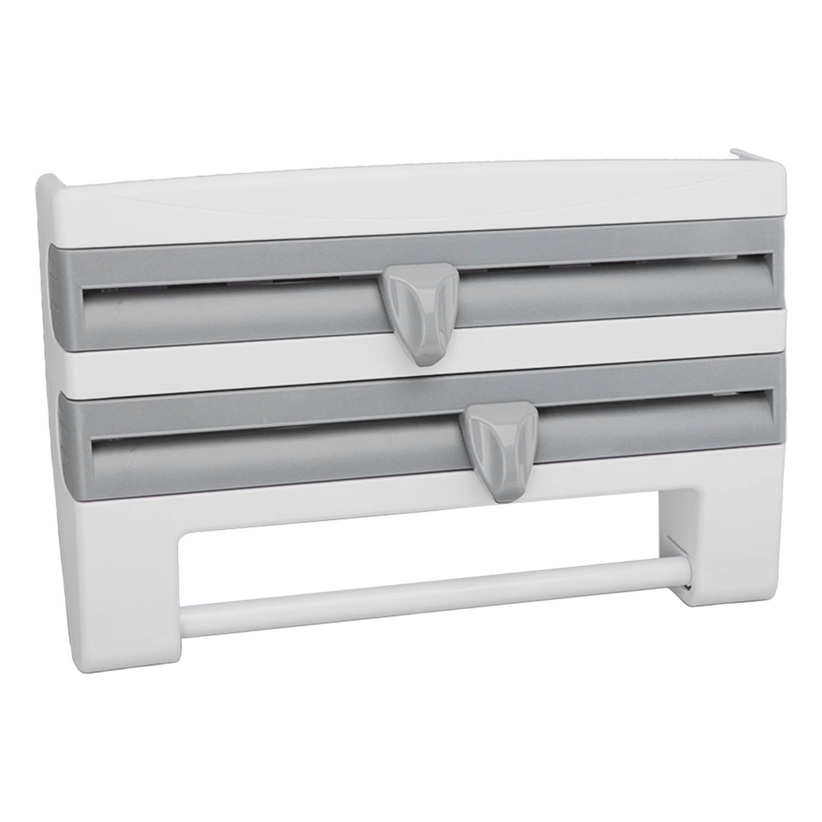 Cling Film Holder Wall Mount Multifunctional Cling Film Cutter with Screws for Kitchen Grey Blue - Image 3