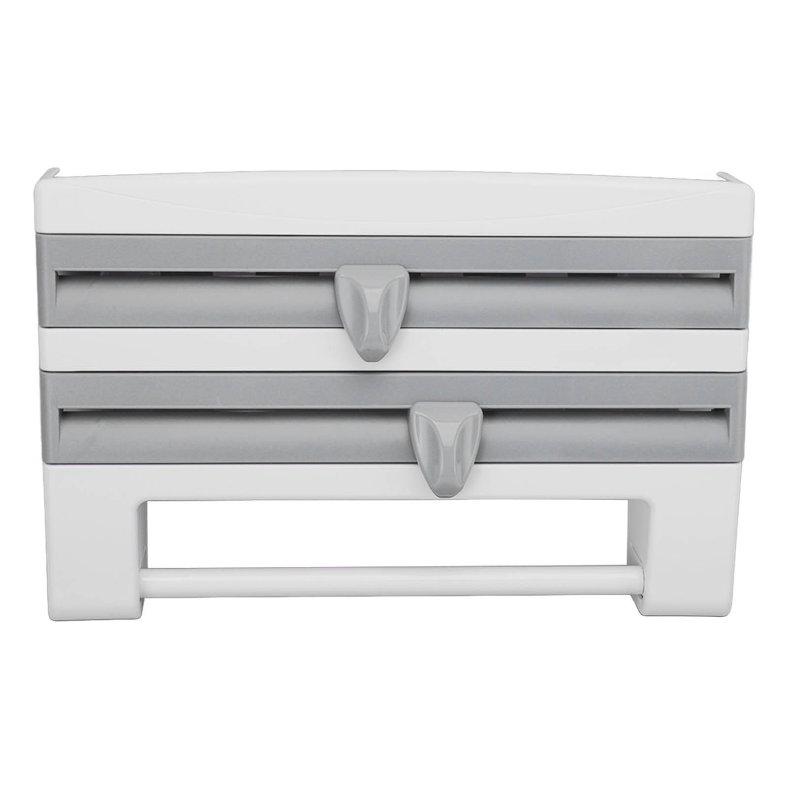 Cling Film Holder Wall Mount Multifunctional Cling Film Cutter with Screws for Kitchen Grey Blue - Image 4