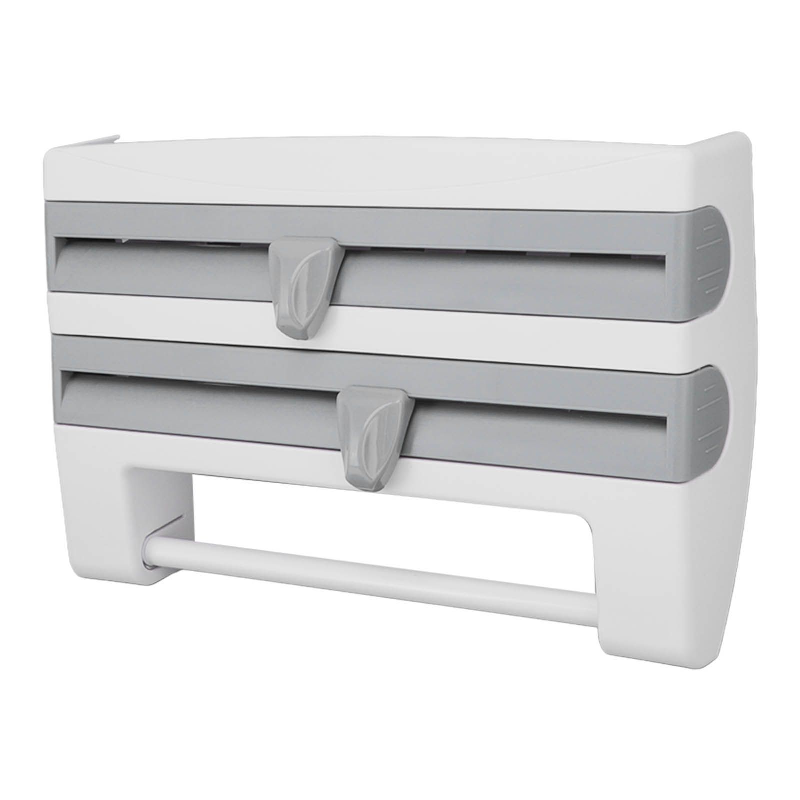Cling Film Holder Wall Mount Multifunctional Cling Film Cutter with Screws for Kitchen Grey Blue - Image 5
