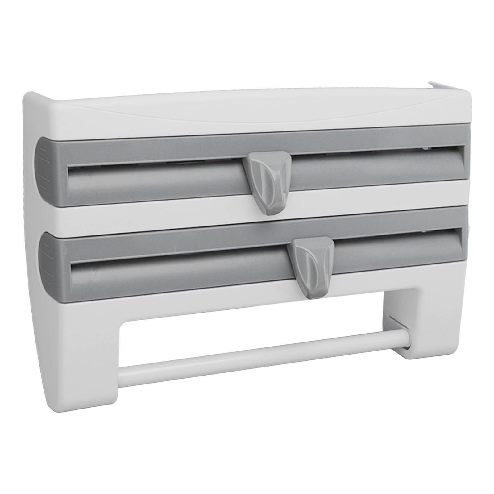 Cling Film Holder Wall Mount Multifunctional Cling Film Cutter with Screws for Kitchen Grey Blue - Image 6