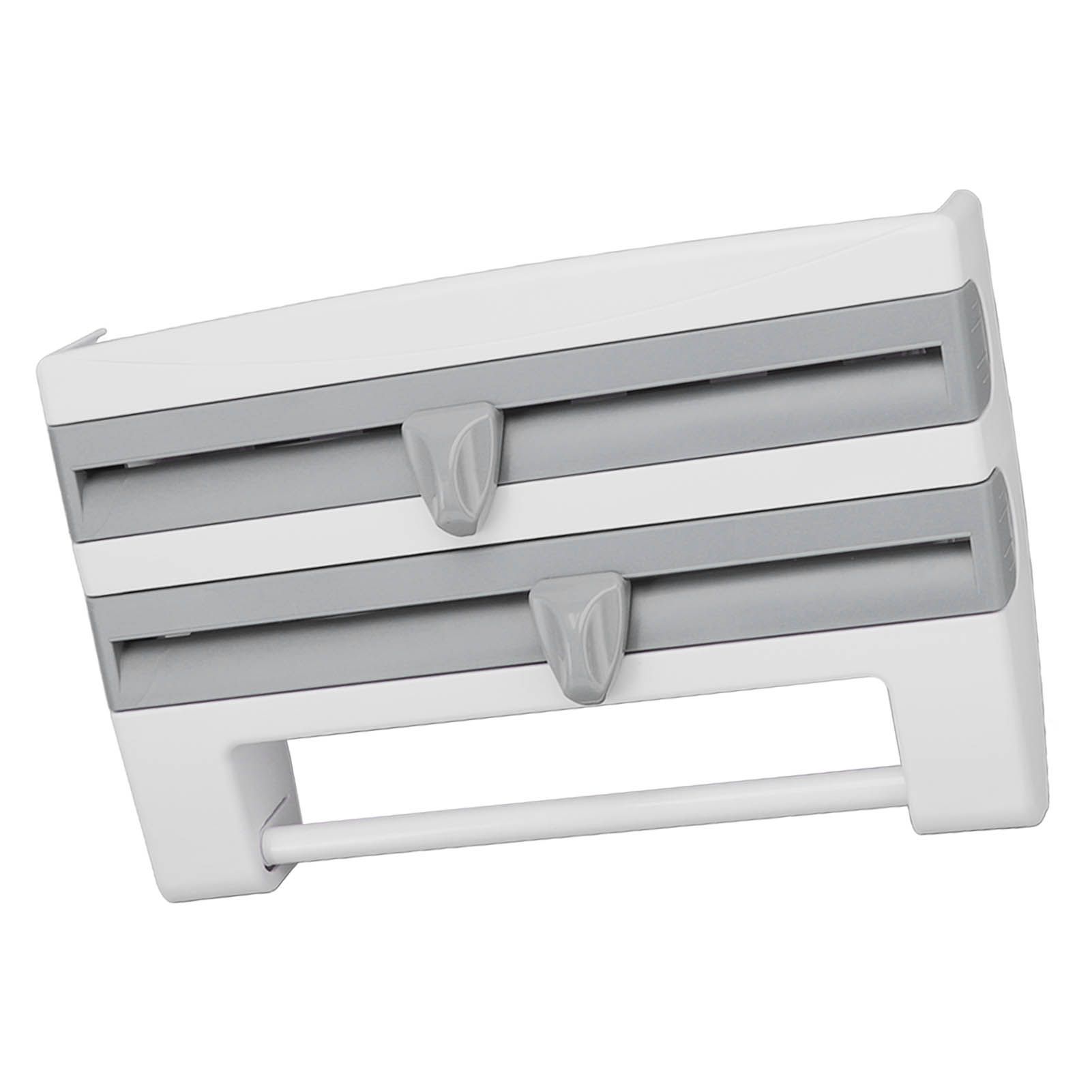Cling Film Holder Wall Mount Multifunctional Cling Film Cutter with Screws for Kitchen Grey Blue - Image 7
