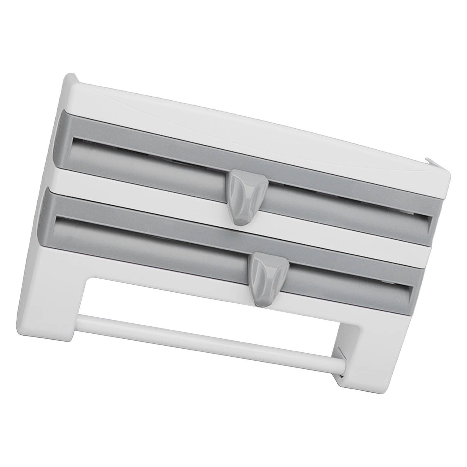 Cling Film Holder Wall Mount Multifunctional Cling Film Cutter with Screws for Kitchen Grey Blue - Image 8