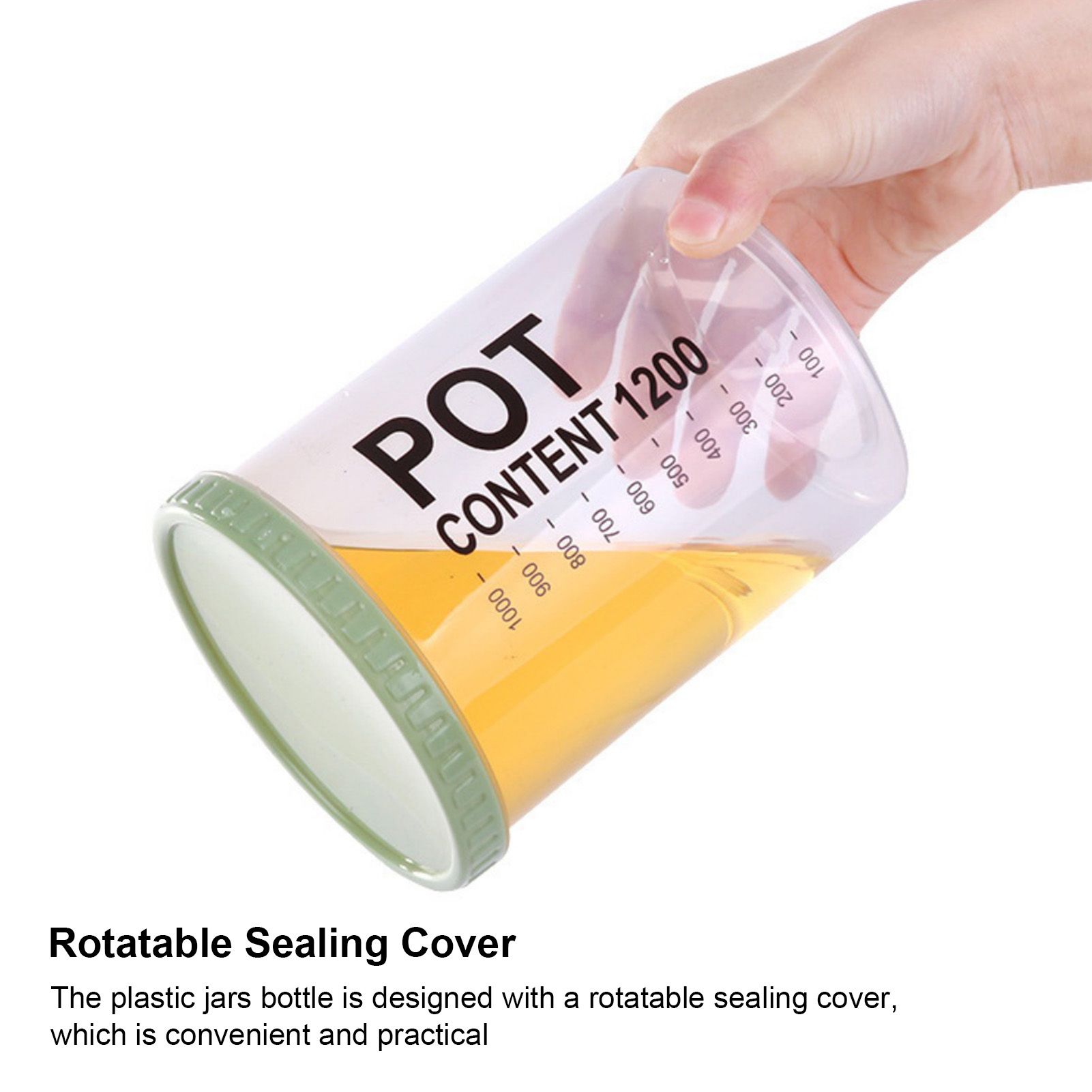 Storage Jars Plastic Material Stackable Transparent Body Large Capacity Rotatable Sealing Cover Airtight Jars with Lids Large Color Random - Image 4