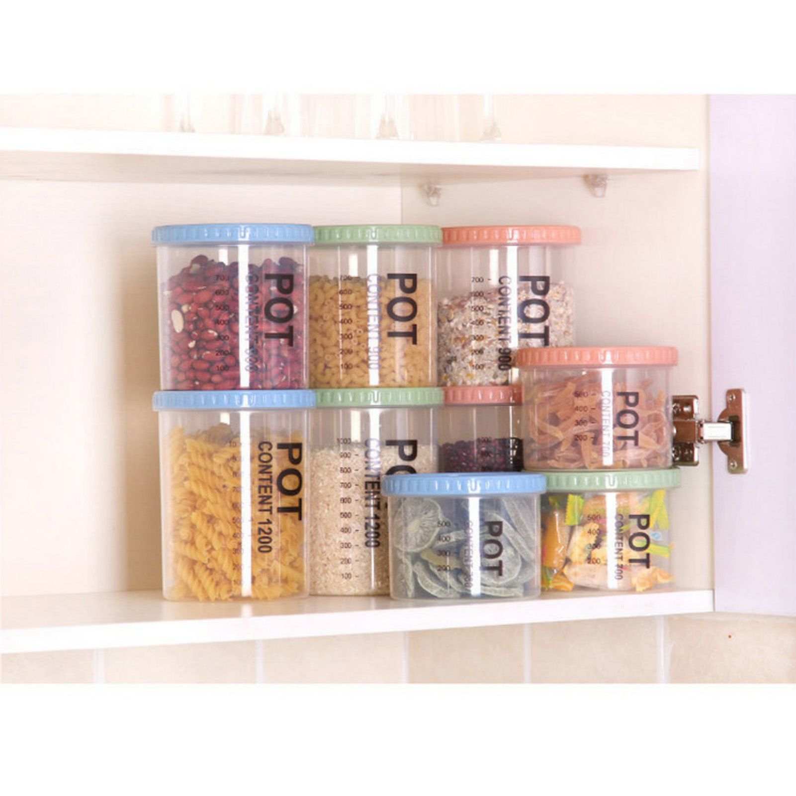 Storage Jars Plastic Material Stackable Transparent Body Large Capacity Rotatable Sealing Cover Airtight Jars with Lids Large Color Random - Image 7