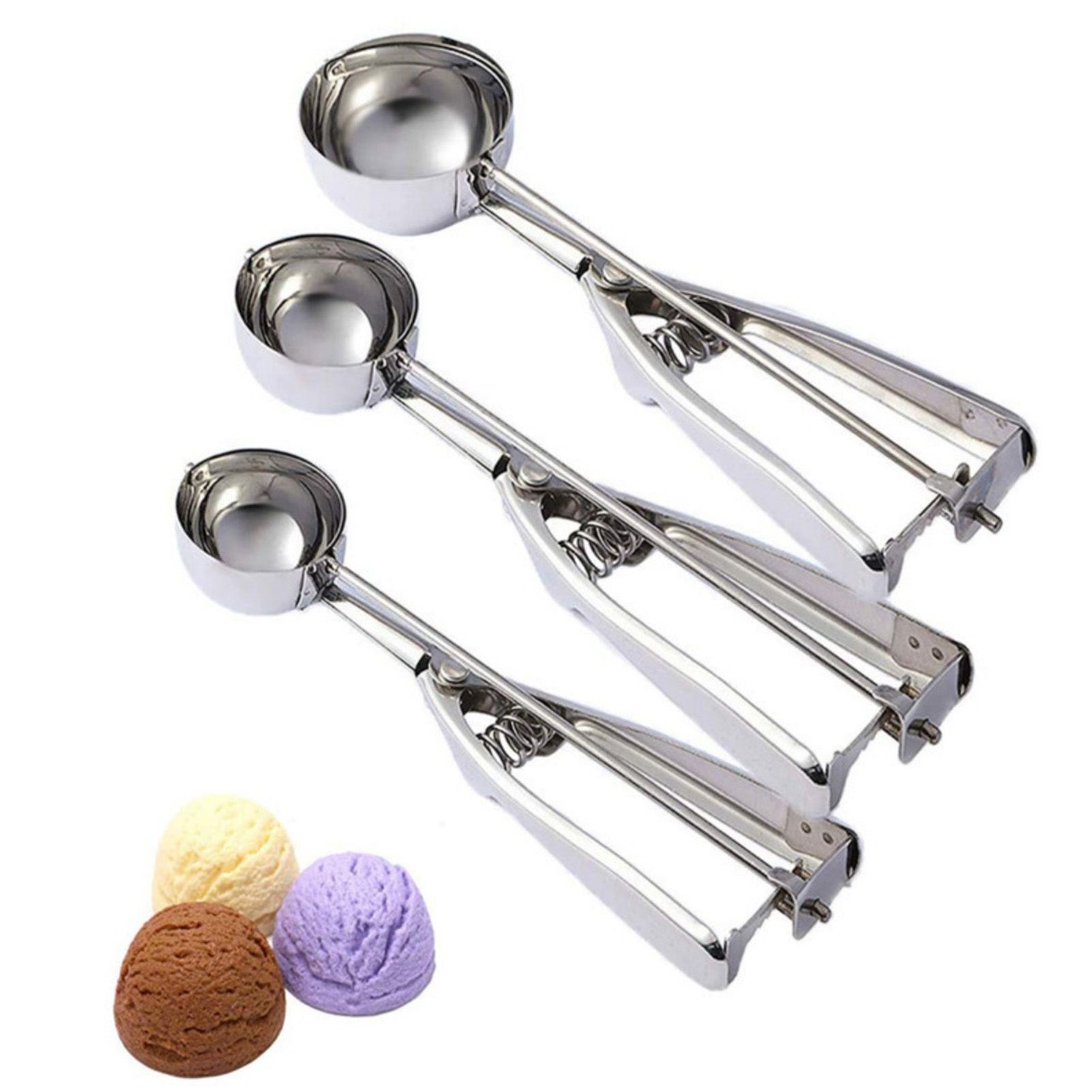 Stainless Steel Ice Cream Scoop Manual Ice Cream Ball Digger Scoop Kitchen Accessories 6cm/2.4in - Image 6