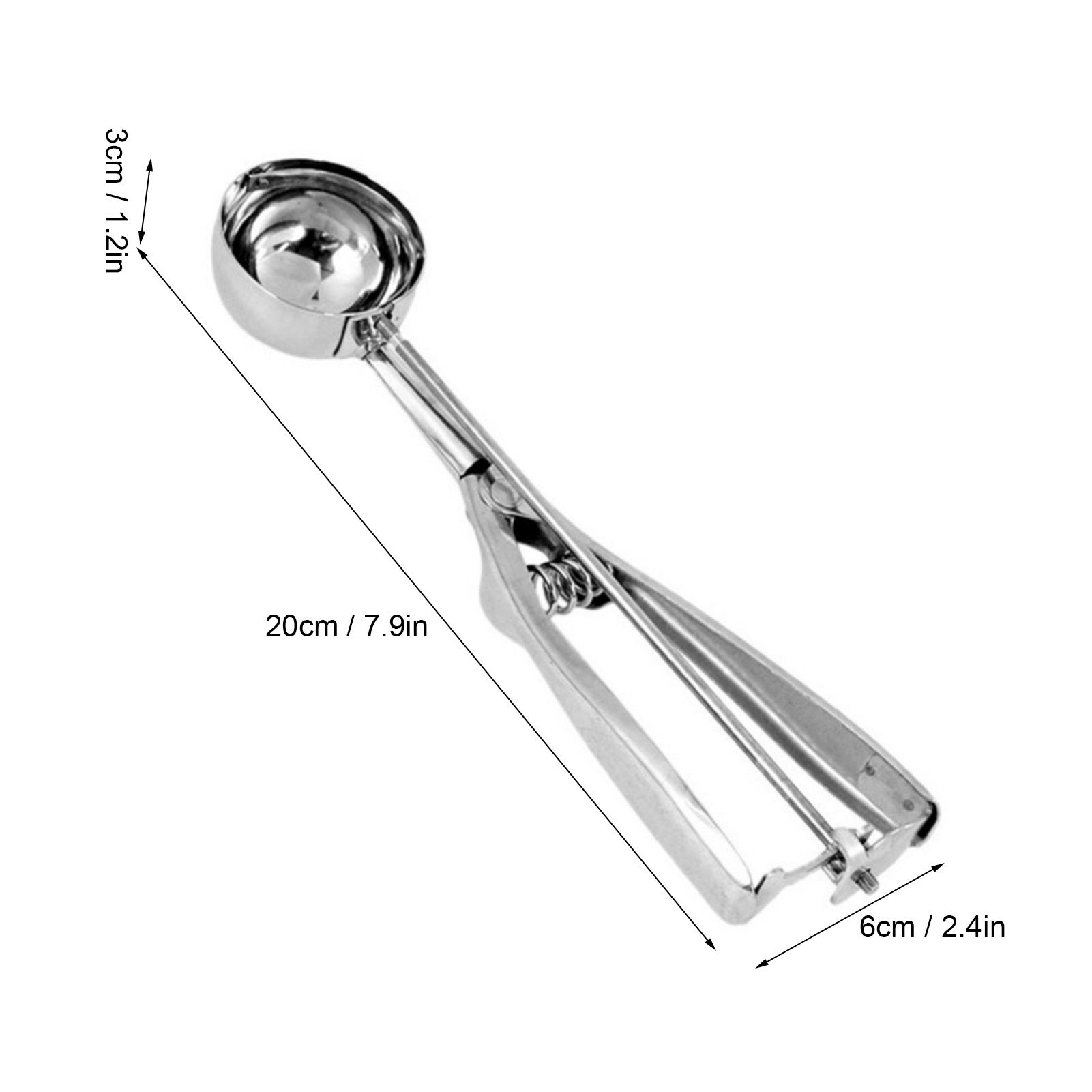 Stainless Steel Ice Cream Scoop Manual Ice Cream Ball Digger Scoop Kitchen Accessories 6cm/2.4in - Image 8