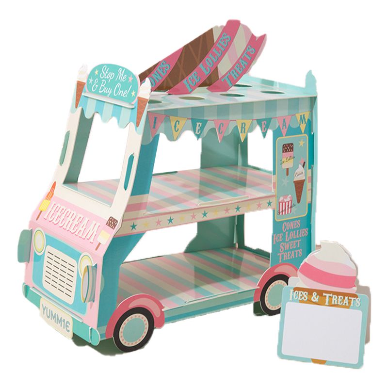 Cartoon Car Cake Stand Dessert Table DIY Disposable Paper Wedding Birthday Party Decoration 37x20x34 - Image 1
