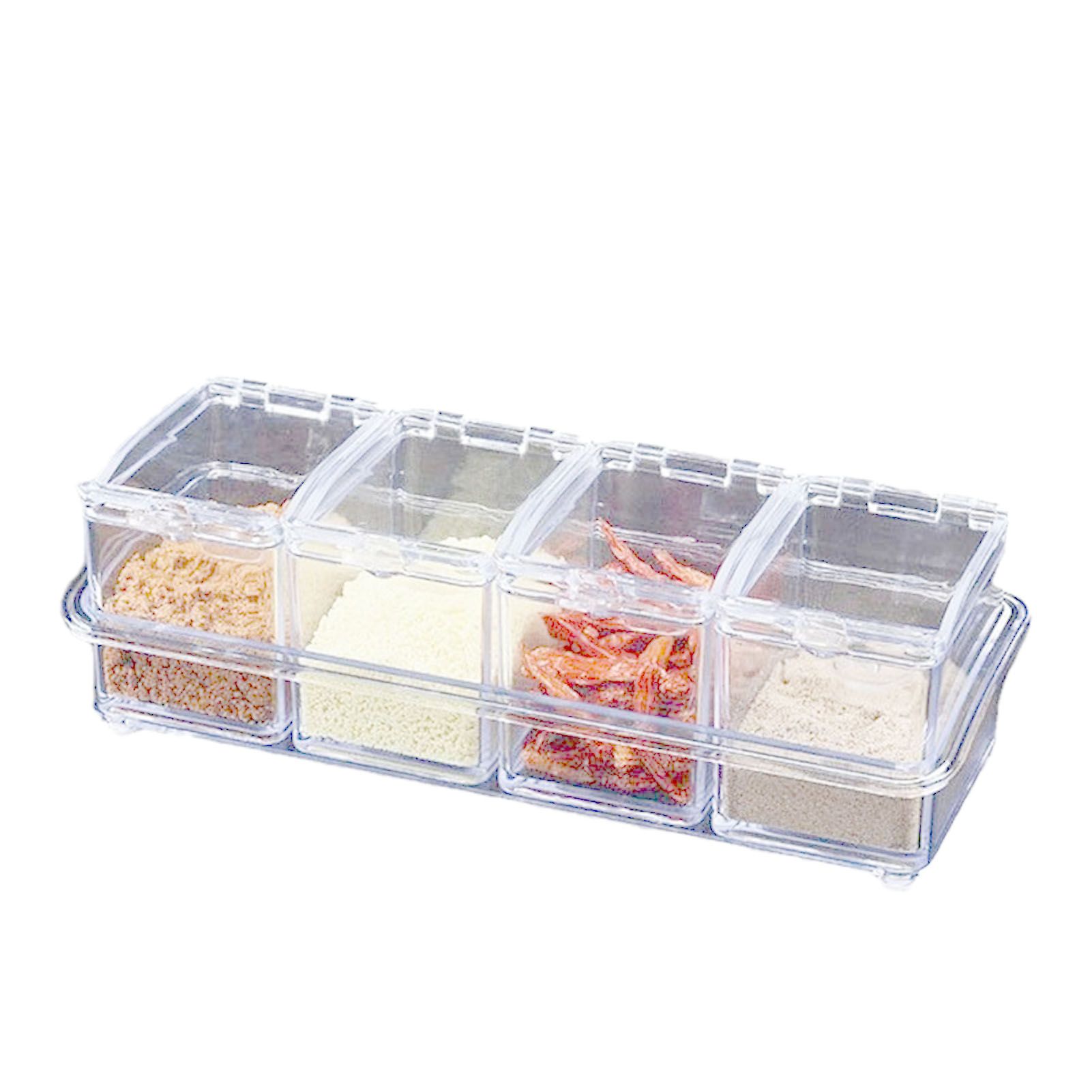 Kitchen Seasoning Jar Set Acrylic Condiment Storage Box Transparent Salt Sugar Spice Jar Set - Image 1