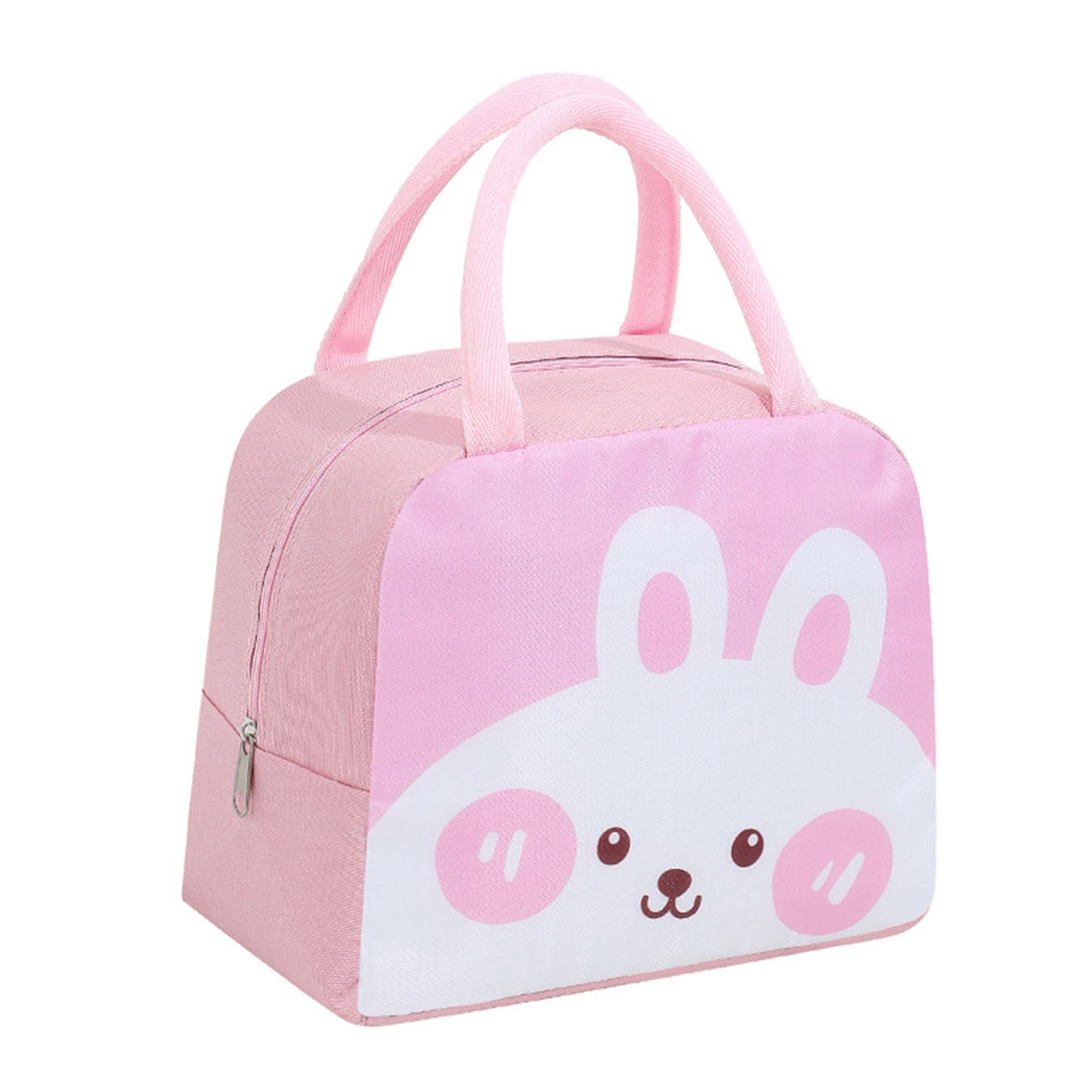 Lunch Bag Cute Cartoon Animal Pattern Waterproof Large Capacity Portable Thermal Insulation Lunch Box Bag for Women Men Rabbit - Image 1