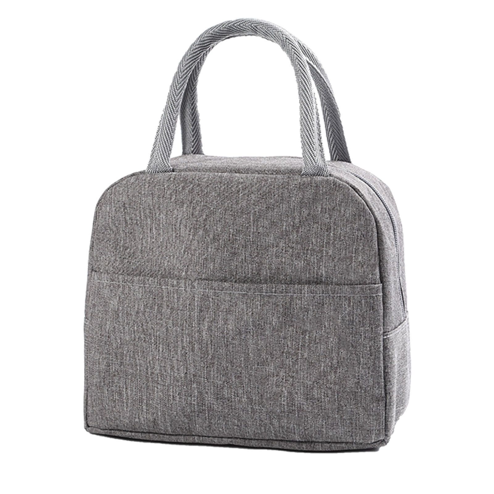 Tote Lunch Bag Reusable Insulated Cooler High Capacity Waterproof for Men Women Work Picnic Beach Gray - Image 1
