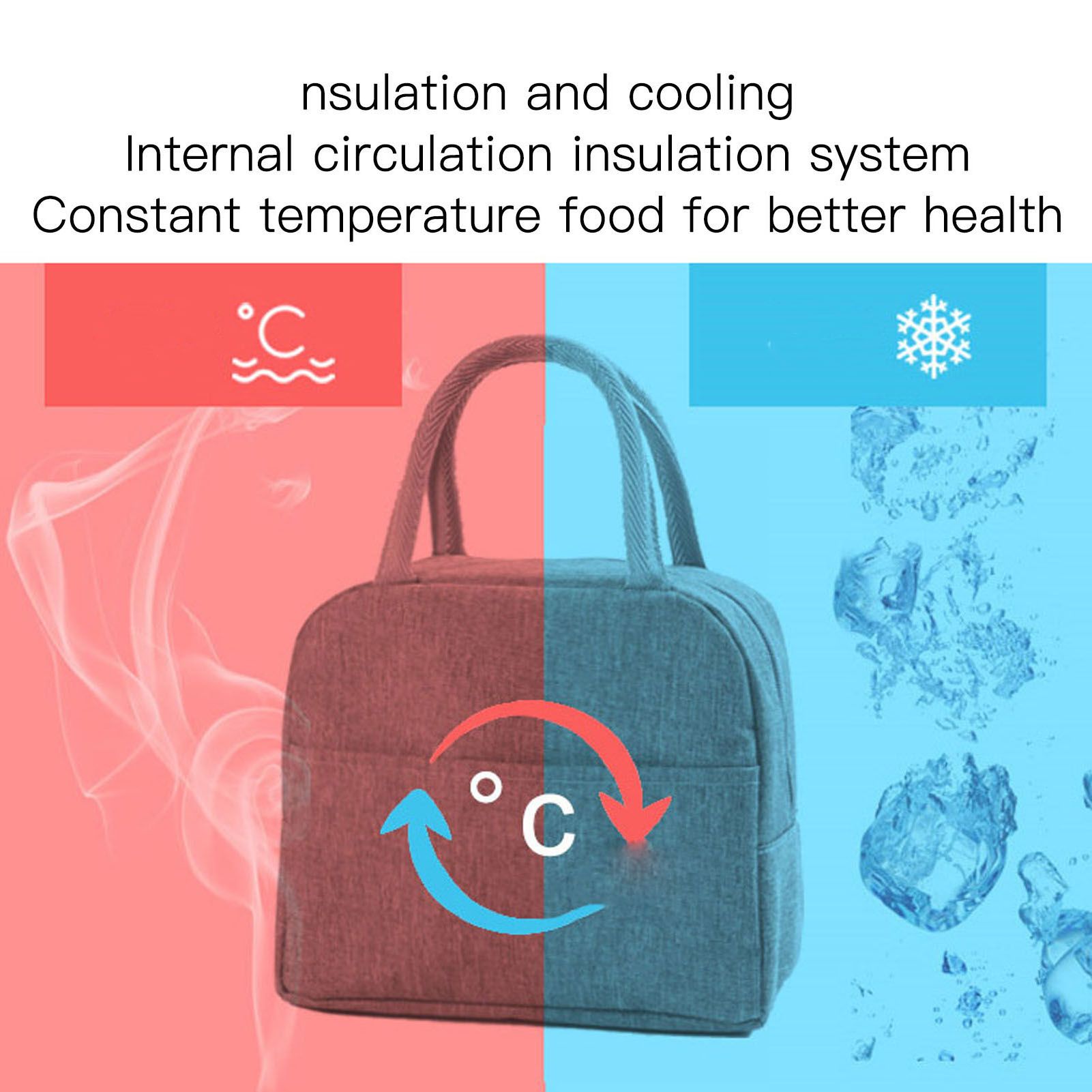 Tote Lunch Bag Reusable Insulated Cooler High Capacity Waterproof for Men Women Work Picnic Beach Gray - Image 3