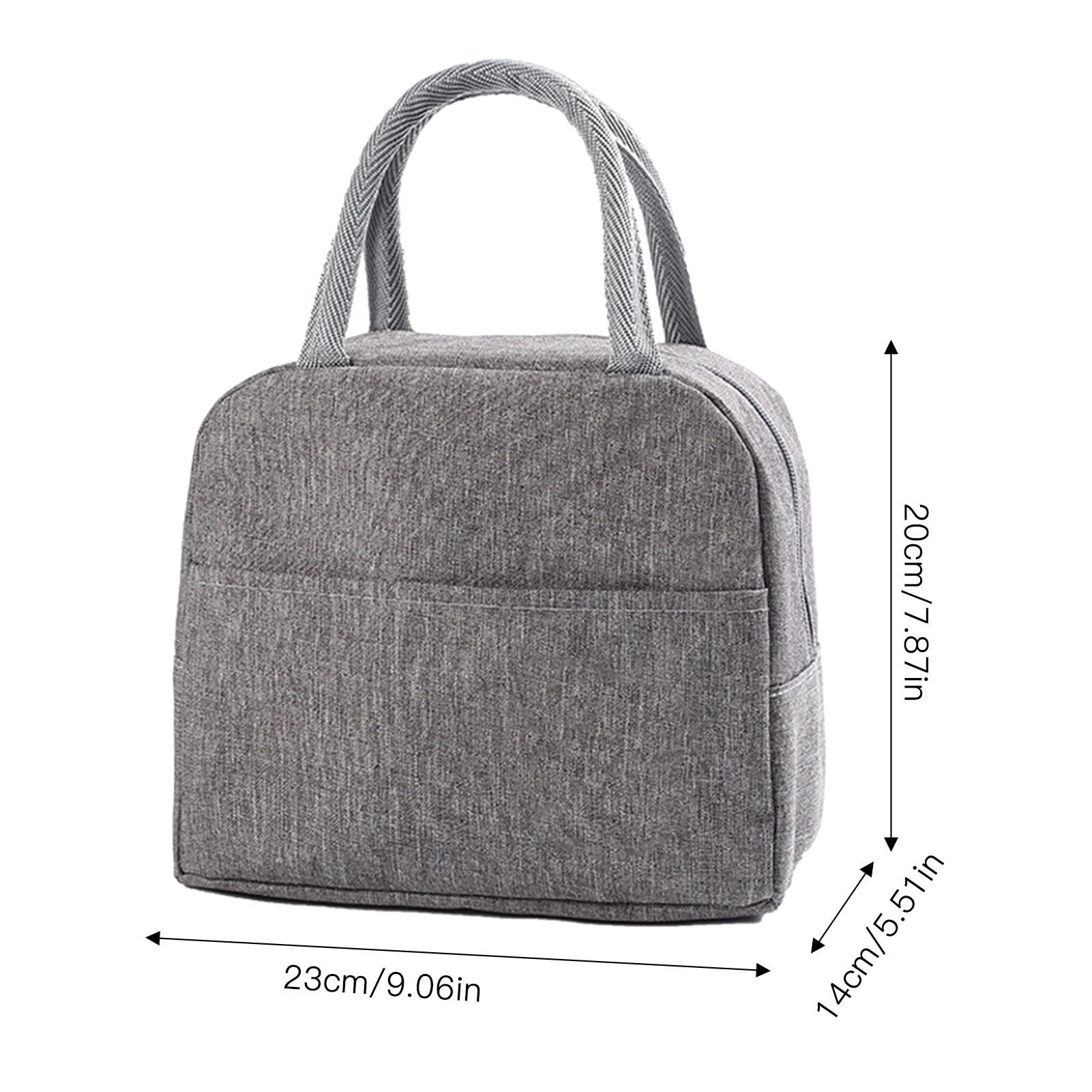 Tote Lunch Bag Reusable Insulated Cooler High Capacity Waterproof for Men Women Work Picnic Beach Gray - Image 4
