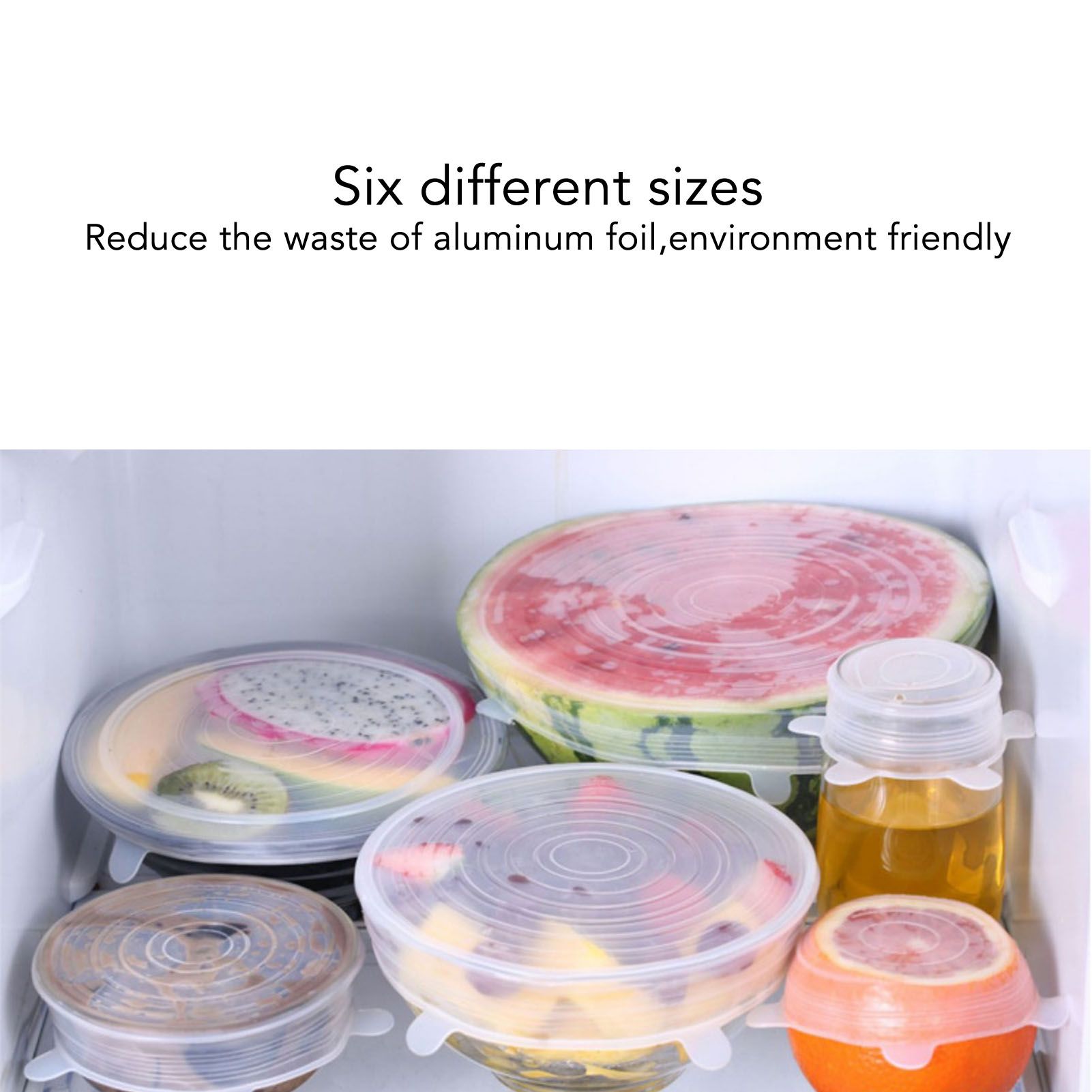 6 Pcs Silicone Stretch Lids High Temperature Resistance Round Reusable Silicone Lids for Refrigerator Microwave Oven Silicone Cover 6 Pcs - Image 3