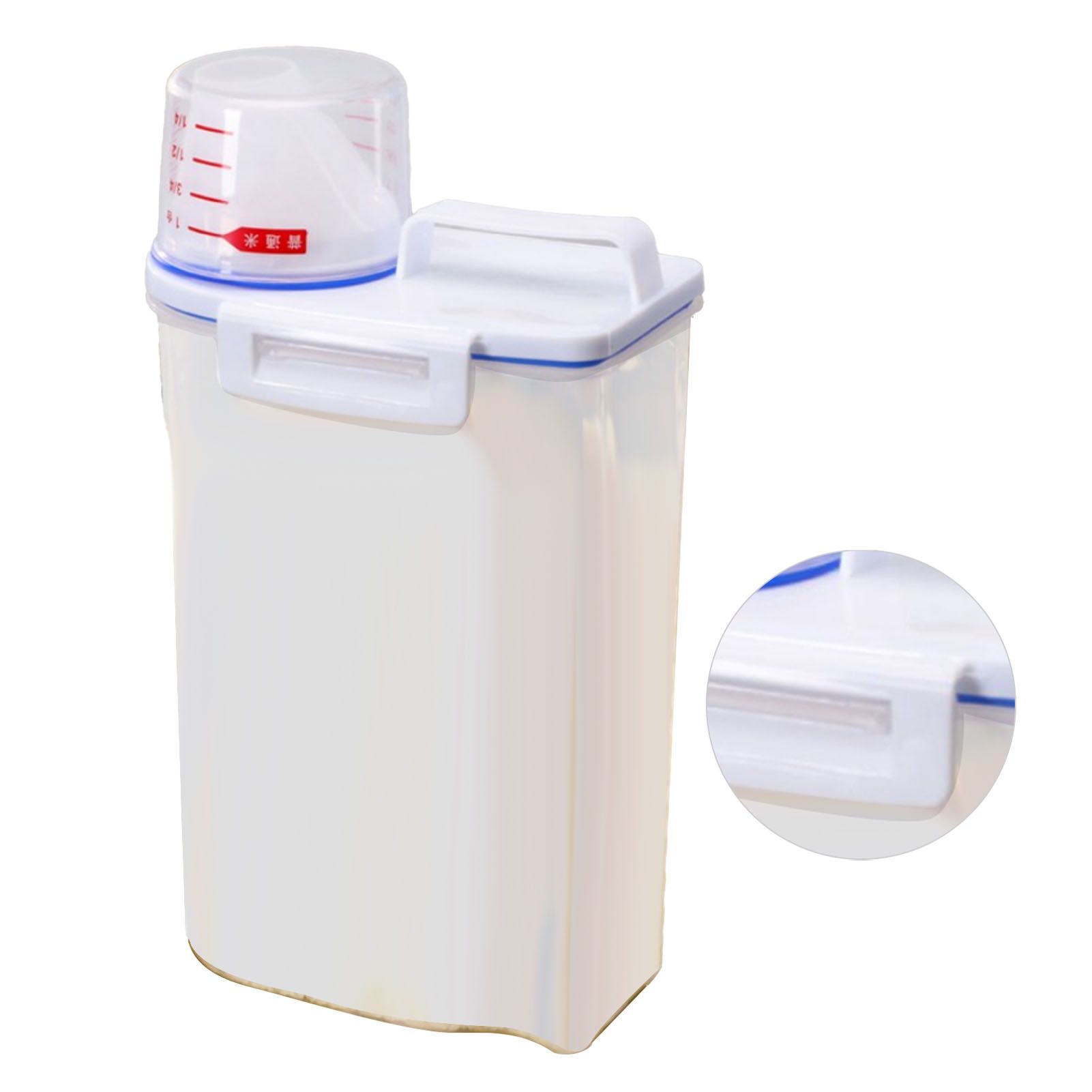 Rice Container Portable Compact 2kg Capacity Box Design Food Grade PP Plastic Airtight Food Storage Container Transparent Color - Image 2