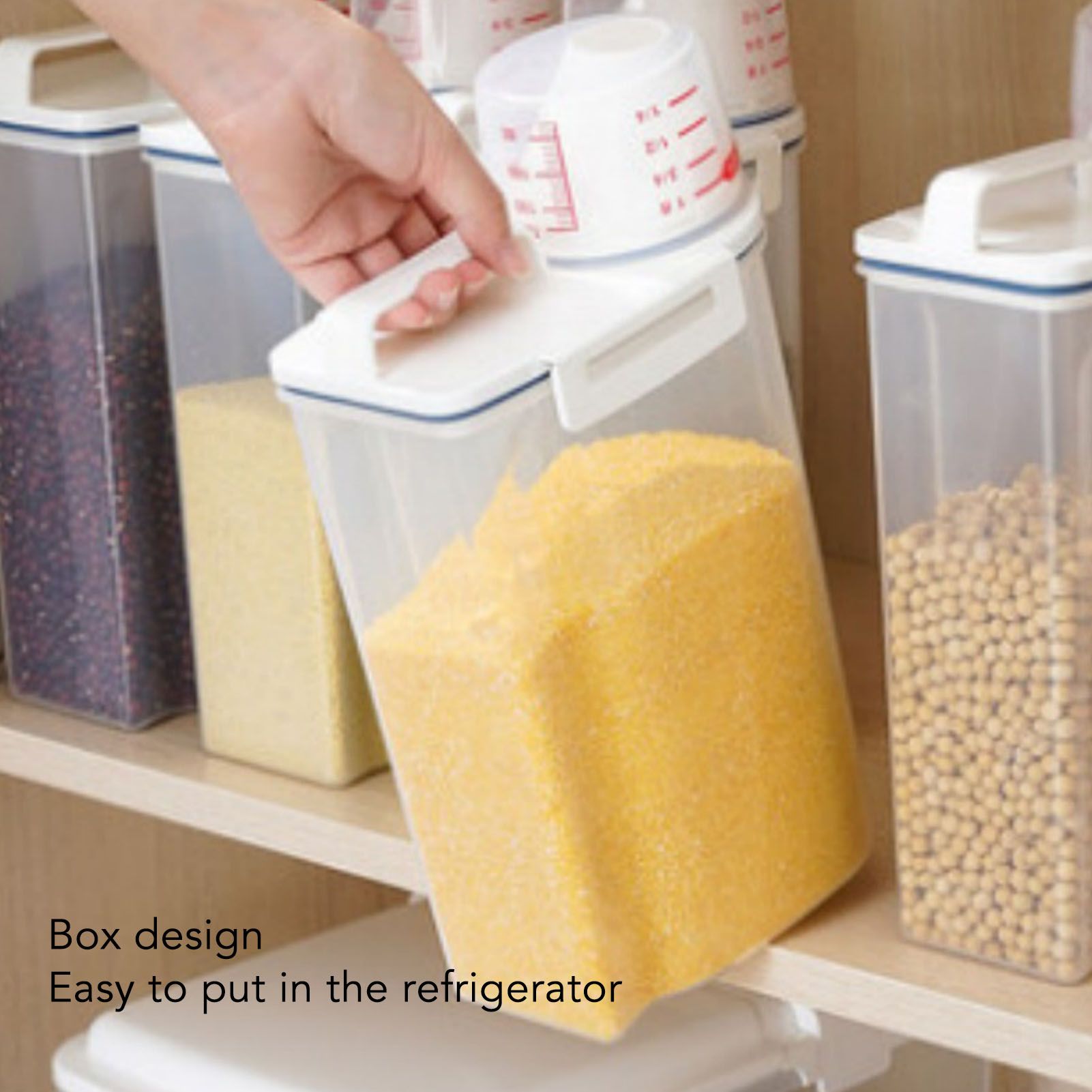Rice Container Portable Compact 2kg Capacity Box Design Food Grade PP Plastic Airtight Food Storage Container Transparent Color - Image 5