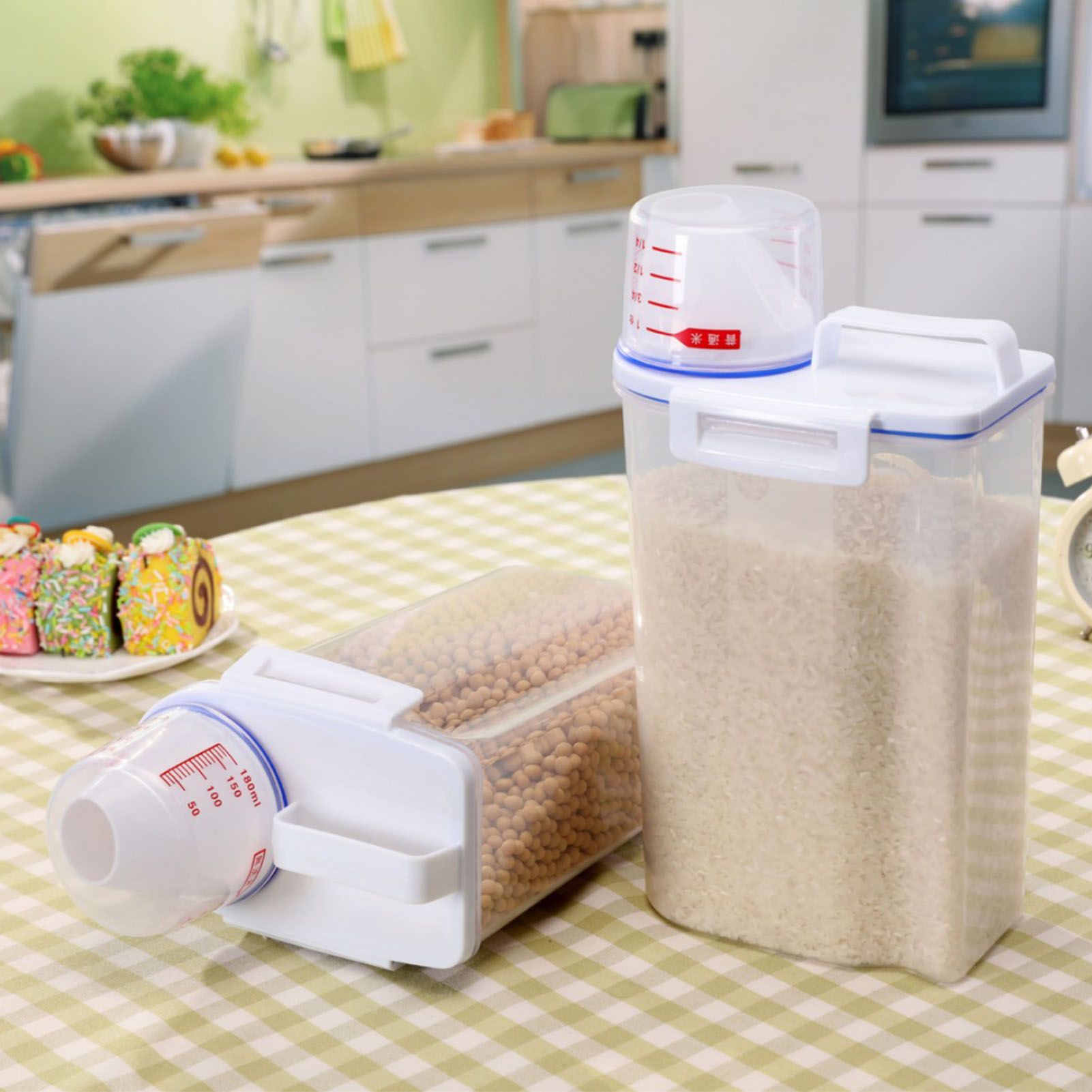 Rice Container Portable Compact 2kg Capacity Box Design Food Grade PP Plastic Airtight Food Storage Container Transparent Color - Image 6