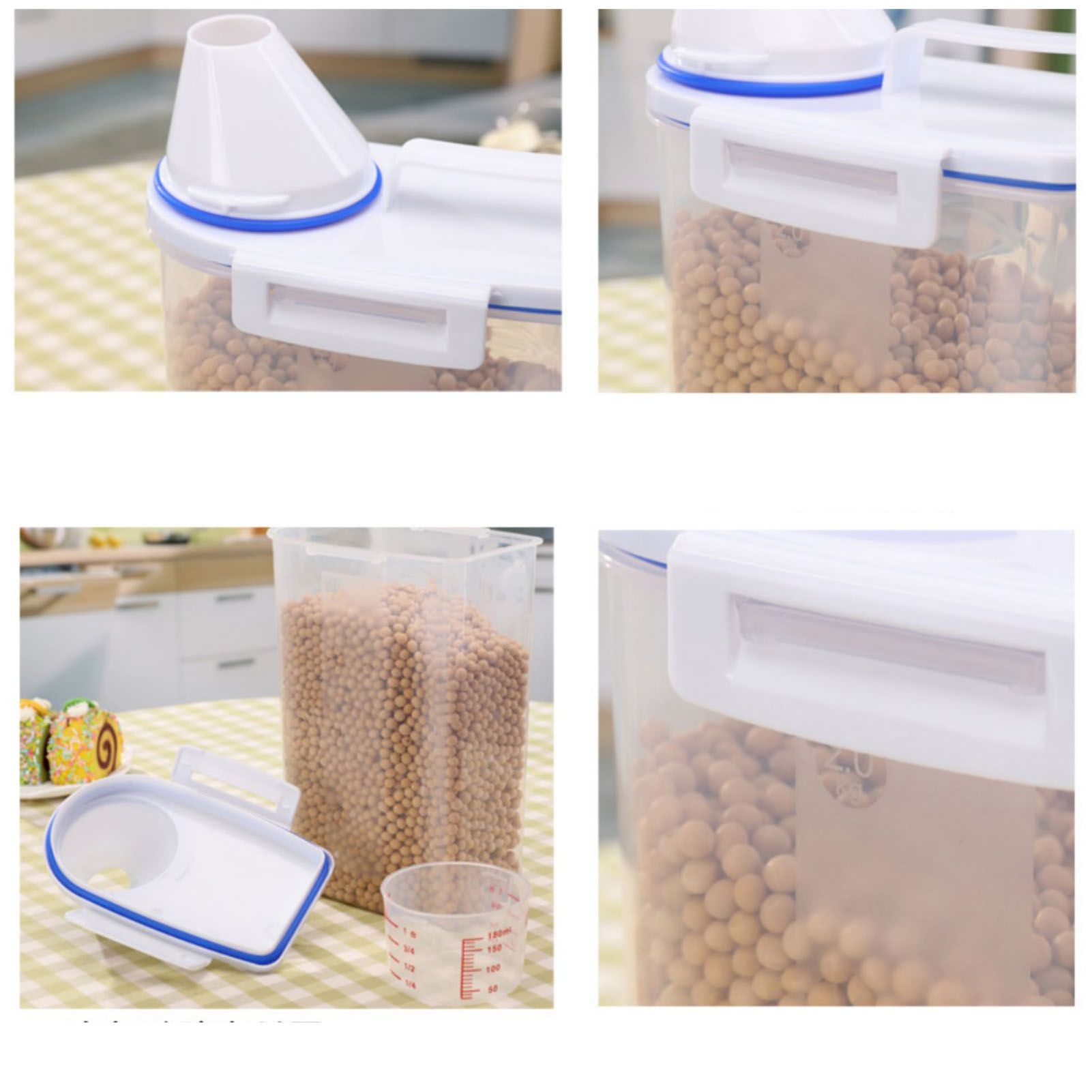 Rice Container Portable Compact 2kg Capacity Box Design Food Grade PP Plastic Airtight Food Storage Container Transparent Color - Image 8