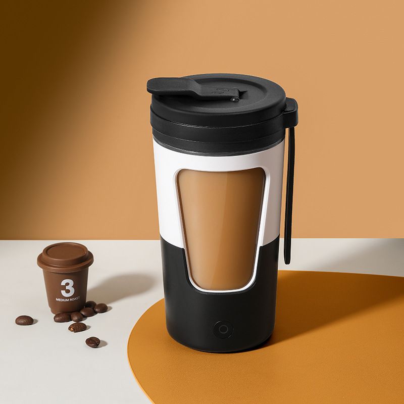 430ml Electric Mixing Mug Healthy 7000 RPM Rechargeable Self Stirring Mug with Silicone Handle for Protein Shakes Coffee Black - Image 1