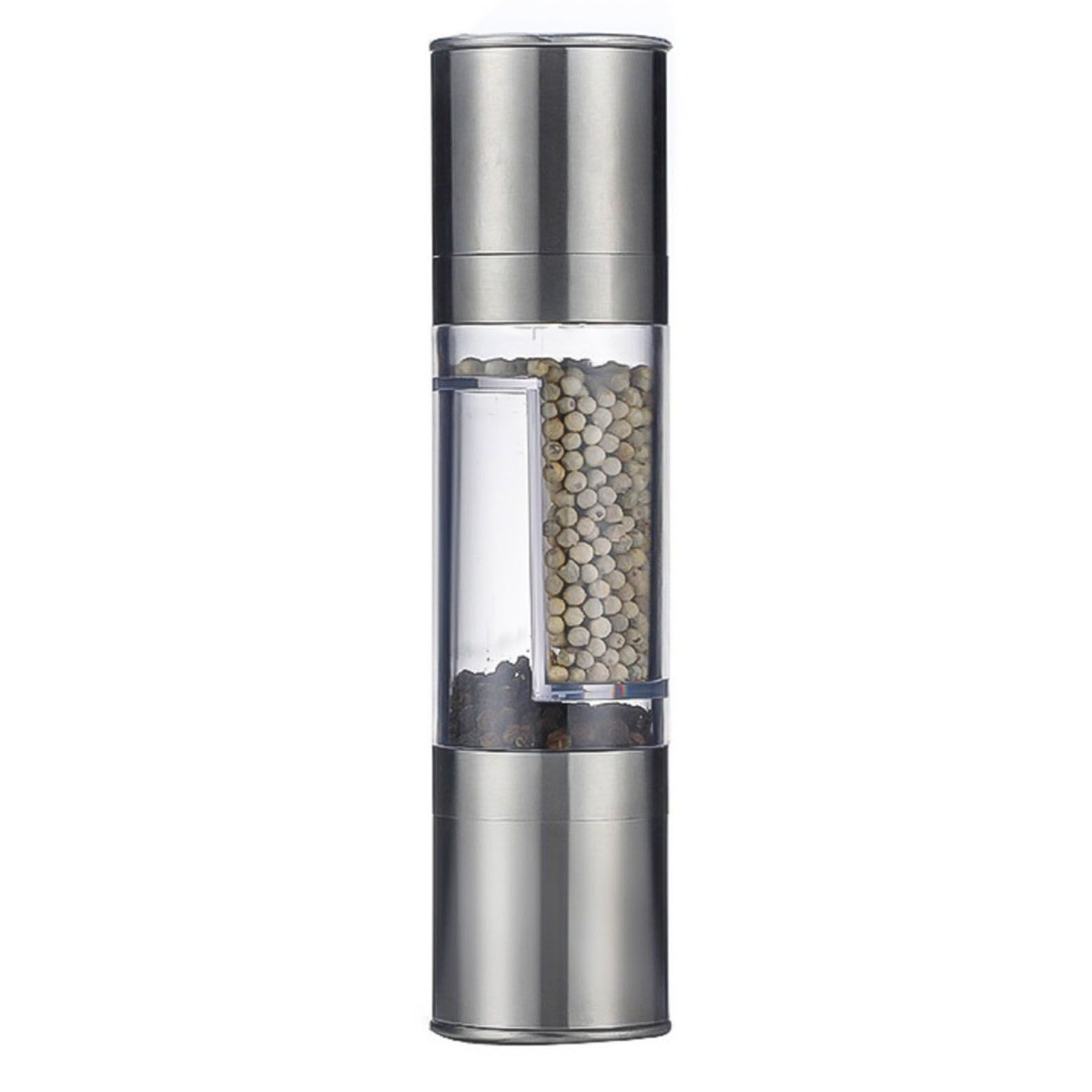 Salt and Pepper Grinder Stainless Steel Dual Head Adjustable Grind Size Manual Spice Grinder for Home Kitchen Grinder - Image 1